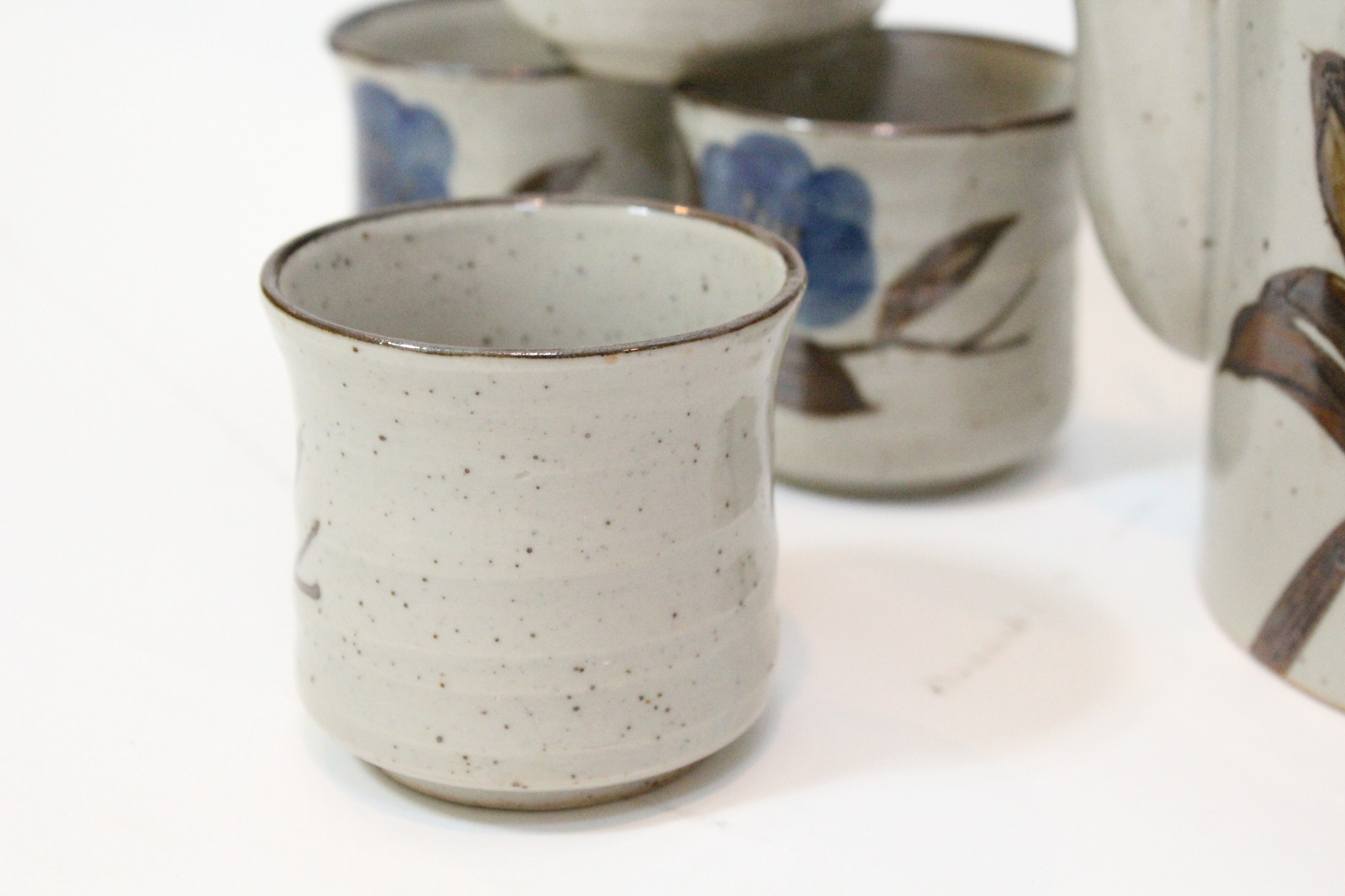 Hand Thrown Floral Asian Tea Set