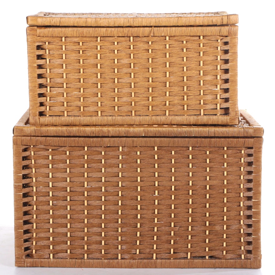 Two Woven Storage Baskets