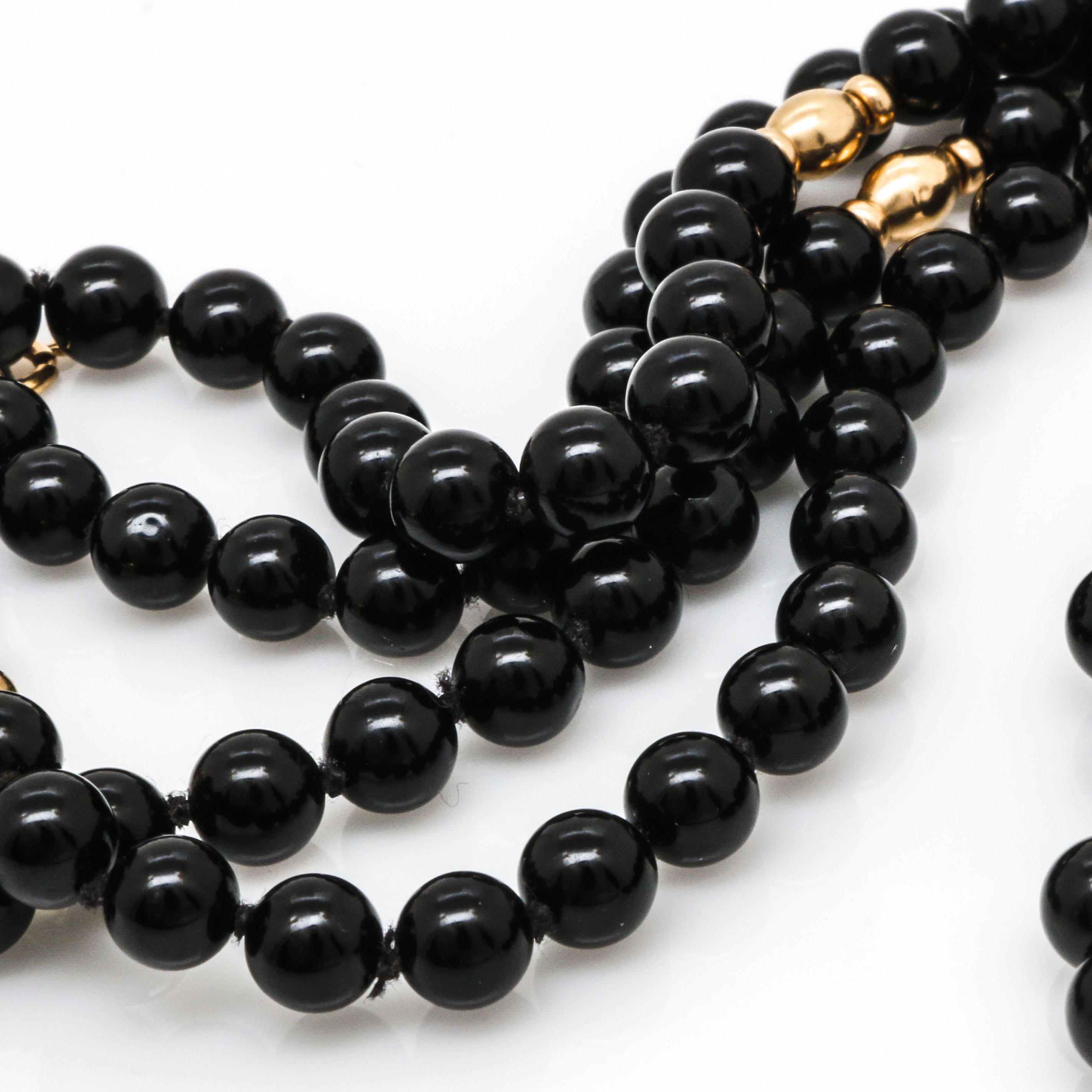 14K Yellow Gold Beaded Necklace and Bracelets