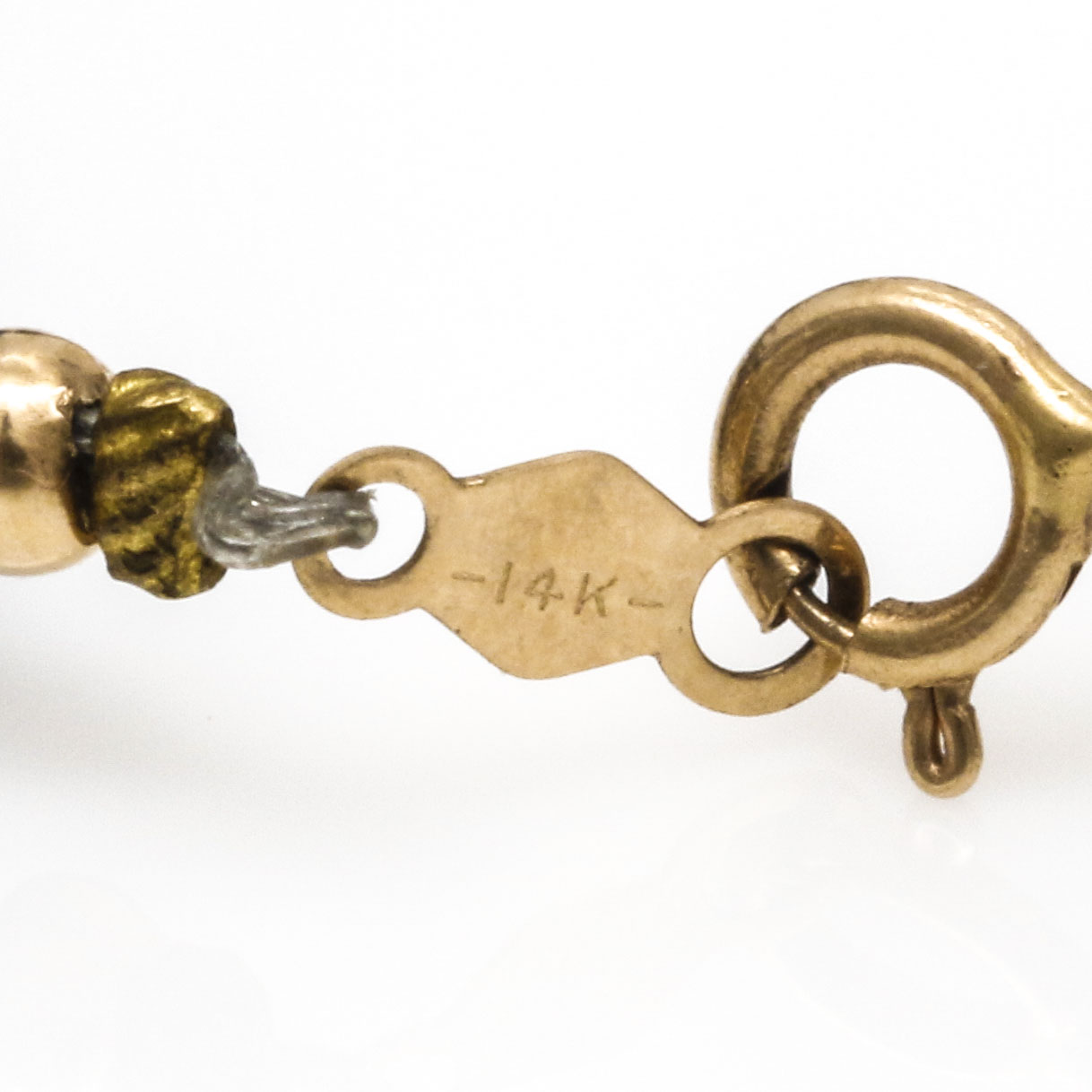 14K Yellow Gold Beaded Necklace and Bracelets