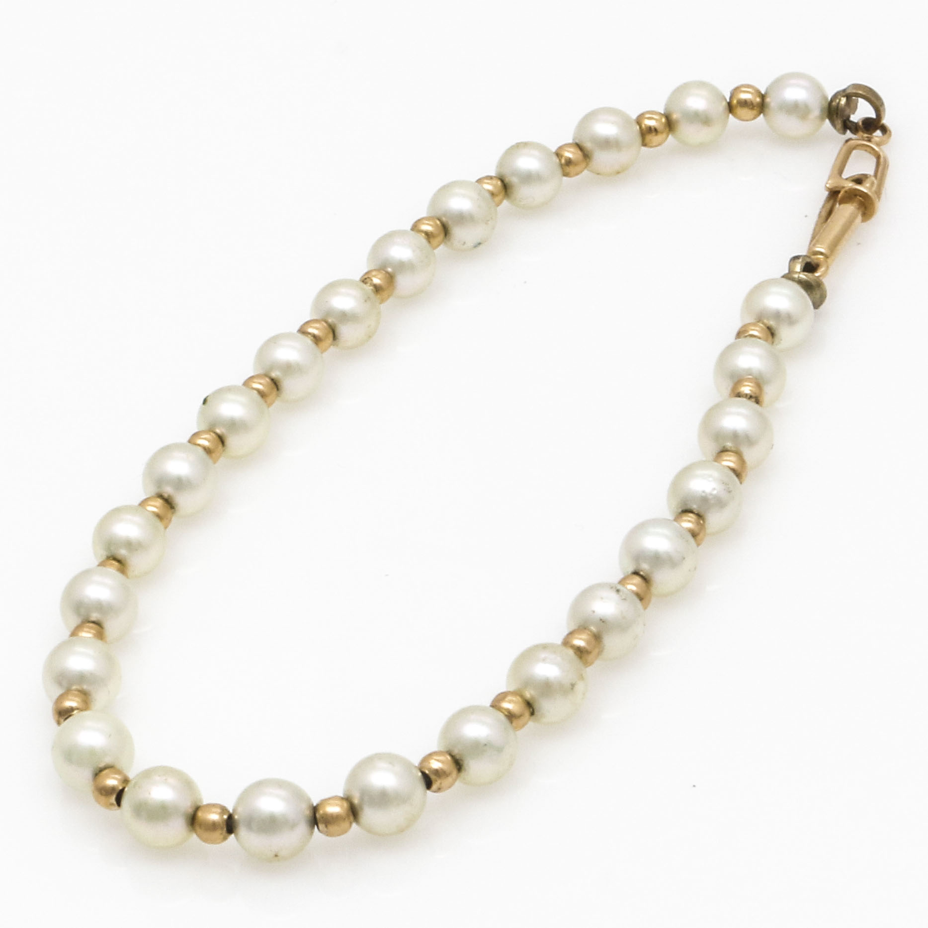 14K Yellow Gold Beaded Necklace and Bracelets