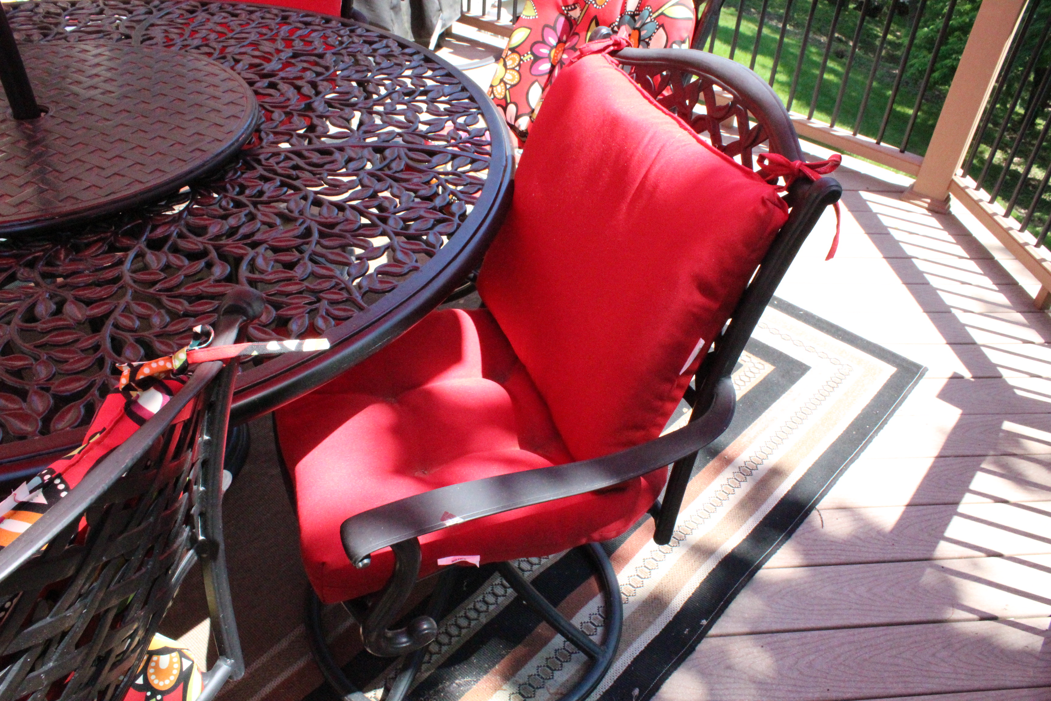 Patio Table and Chair Set with Solarium Cushions