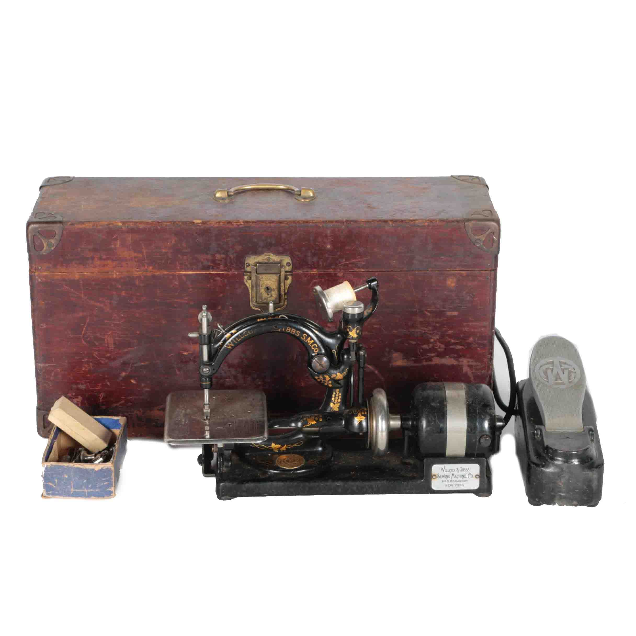 Vintage Wilcox & Gibbs Sewing Machine With Westinghouse Motor Base