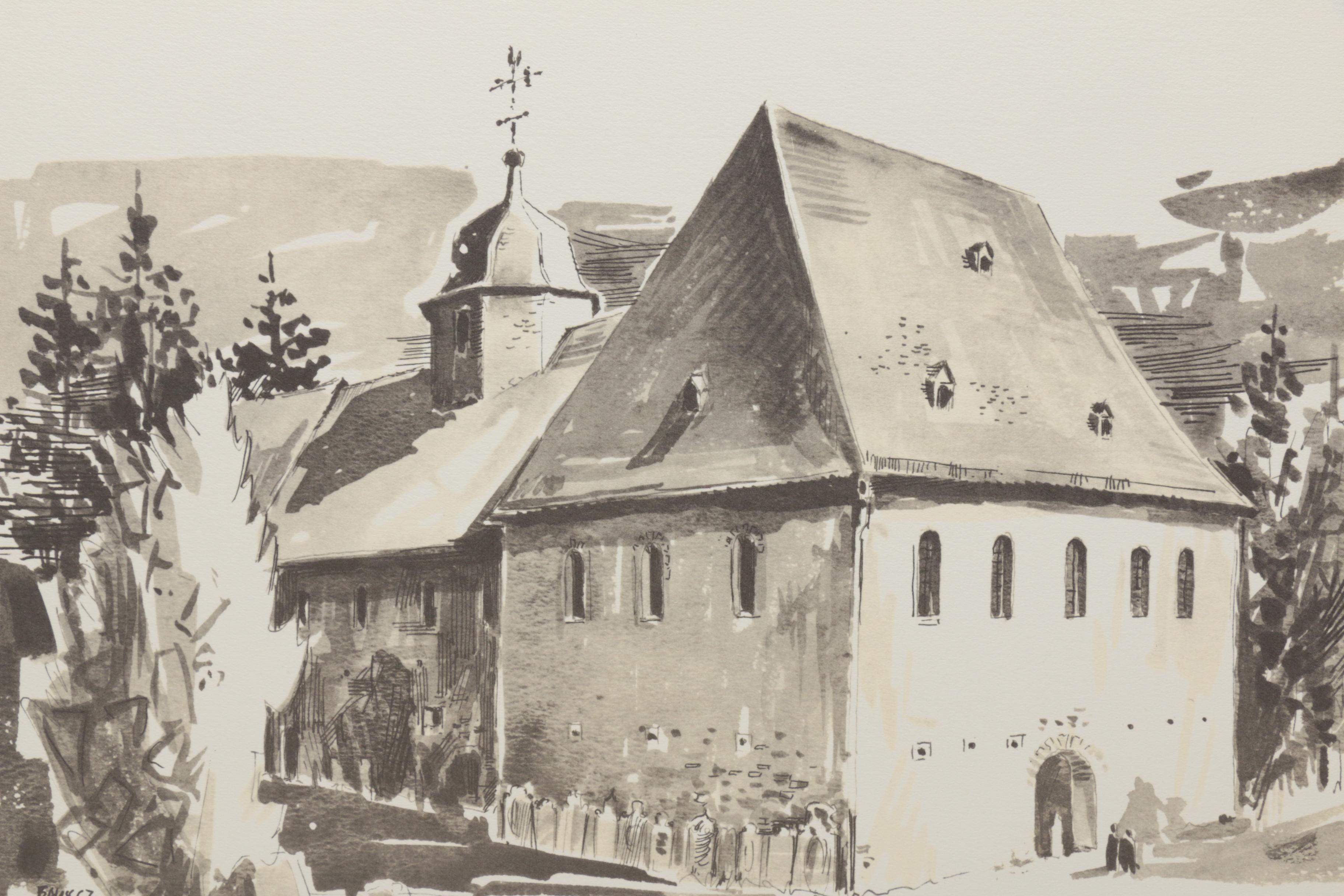 Martin Bauss Offset Lithographs of Historic Sites in Büdingen, Germany