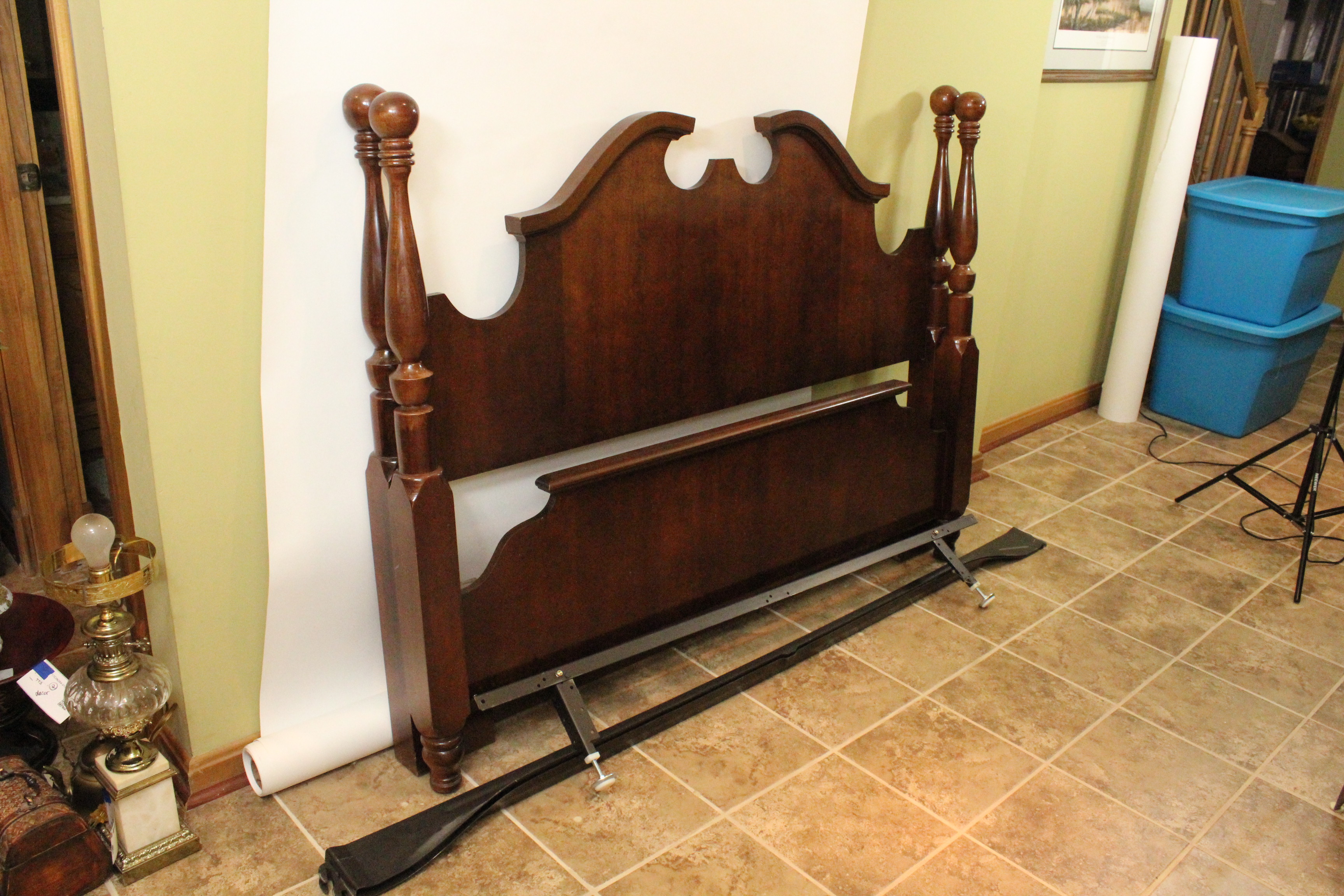 Walnut Stained Queen Bed Frame