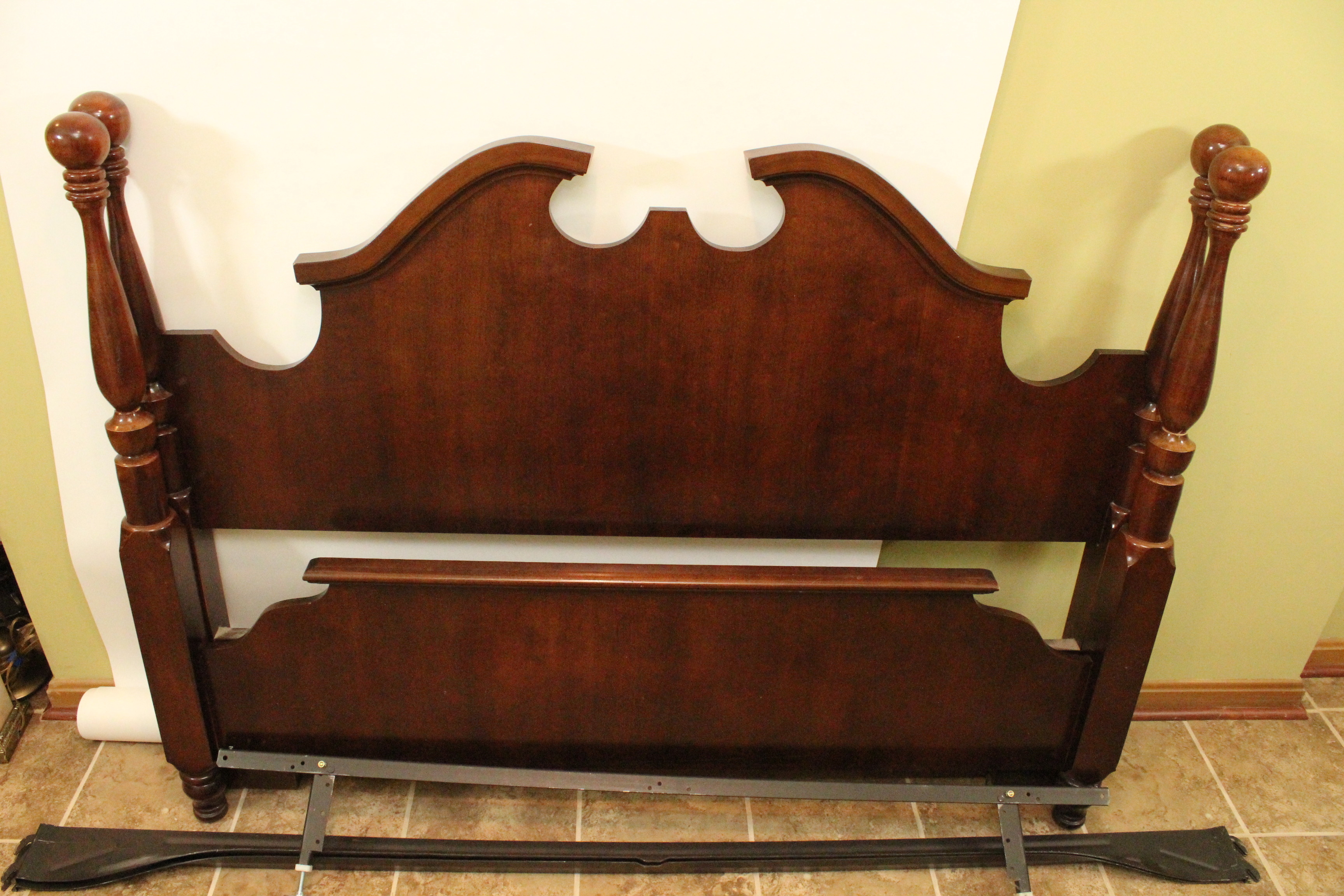 Walnut Stained Queen Bed Frame