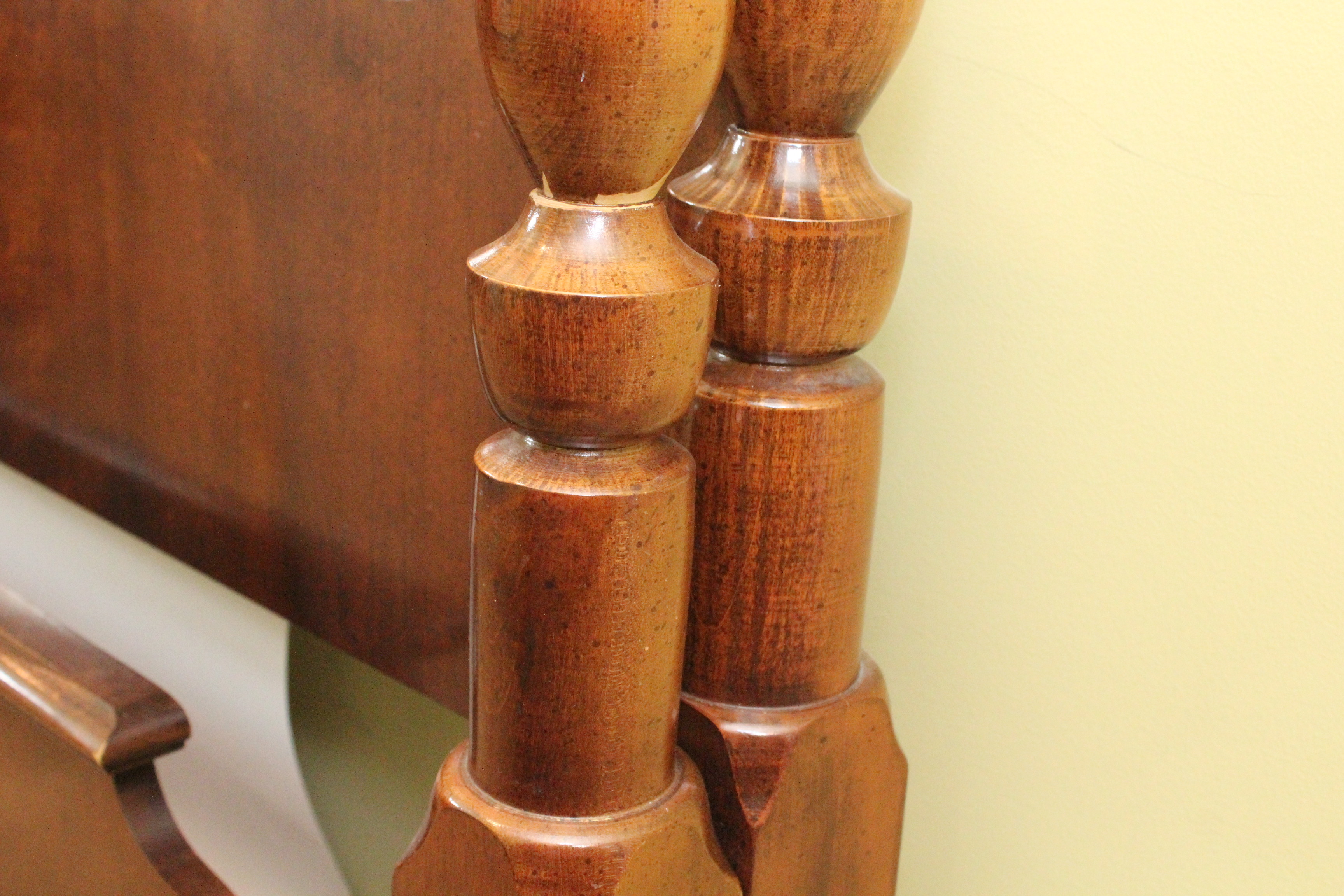 Walnut Stained Queen Bed Frame