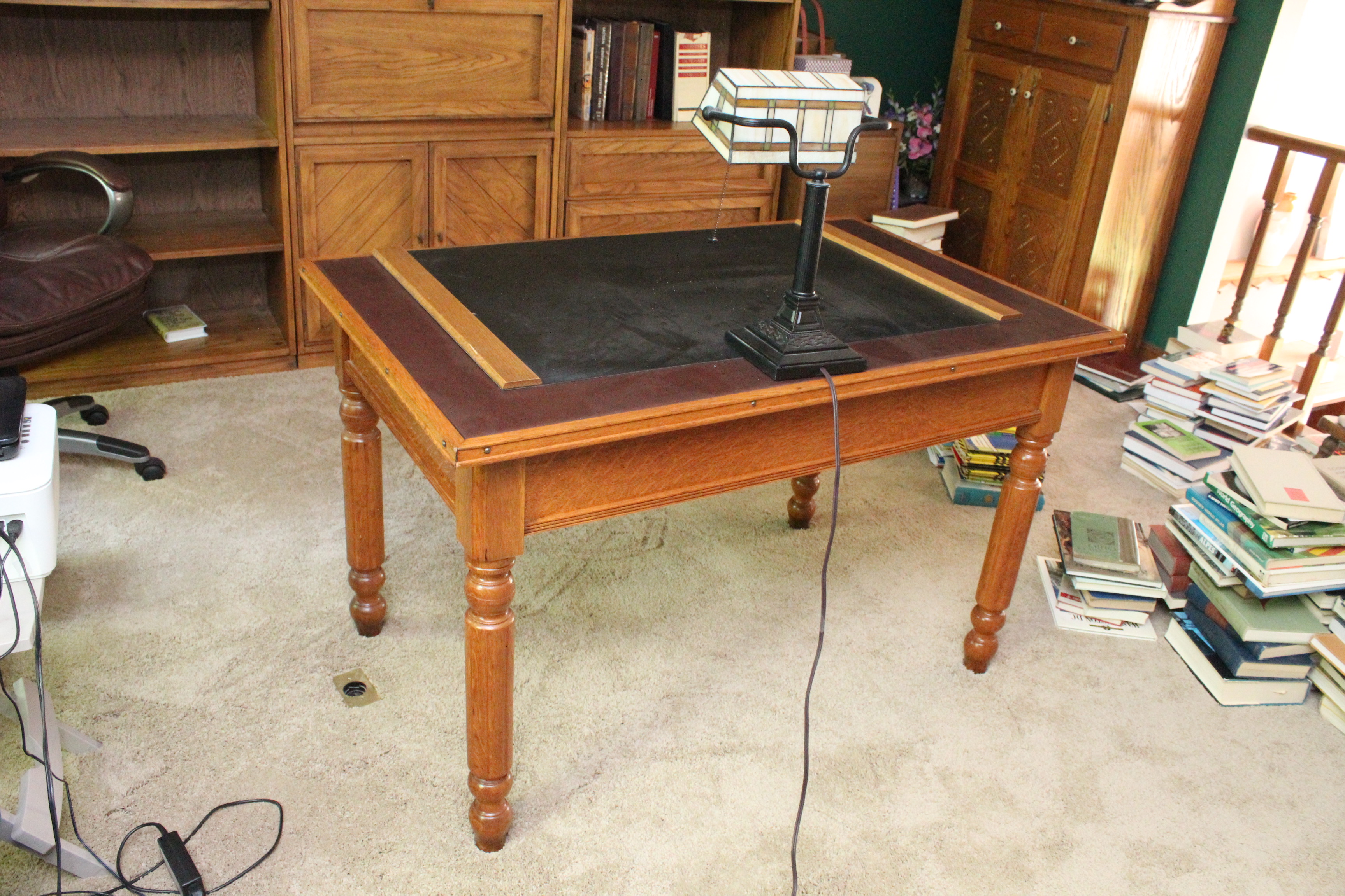 Office Desk and Lamp