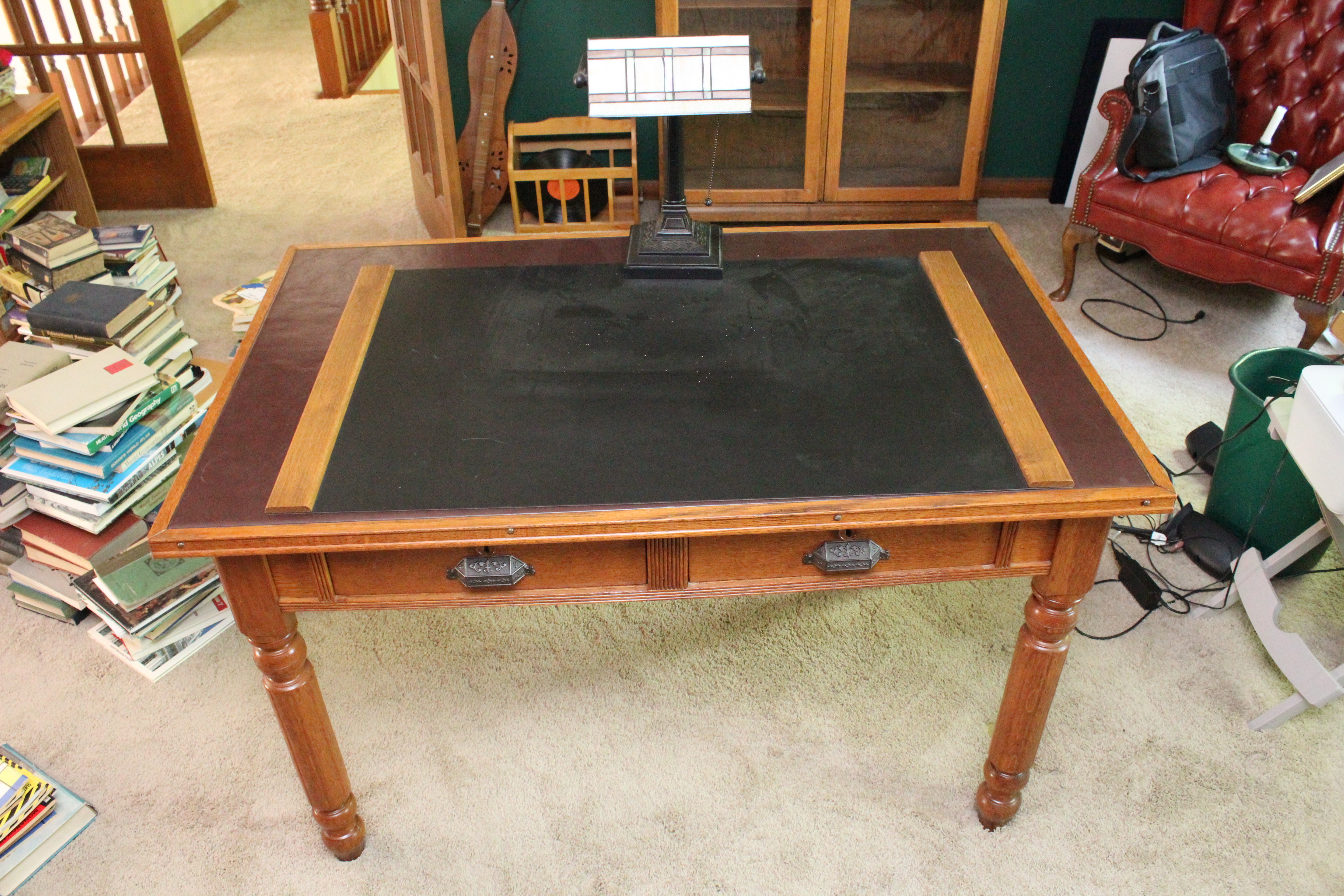 Office Desk and Lamp