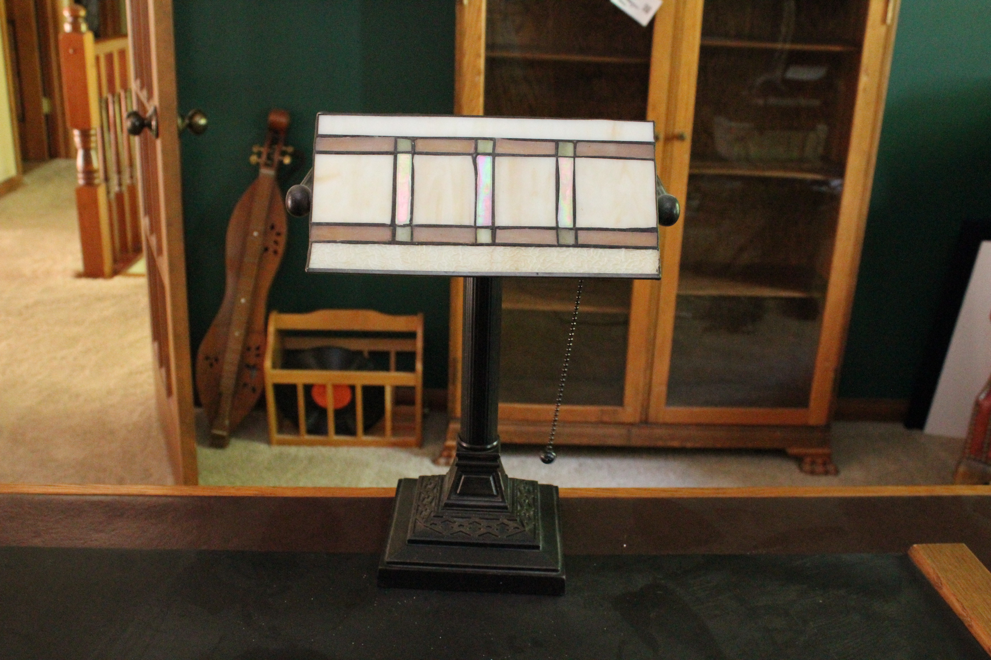 Office Desk and Lamp