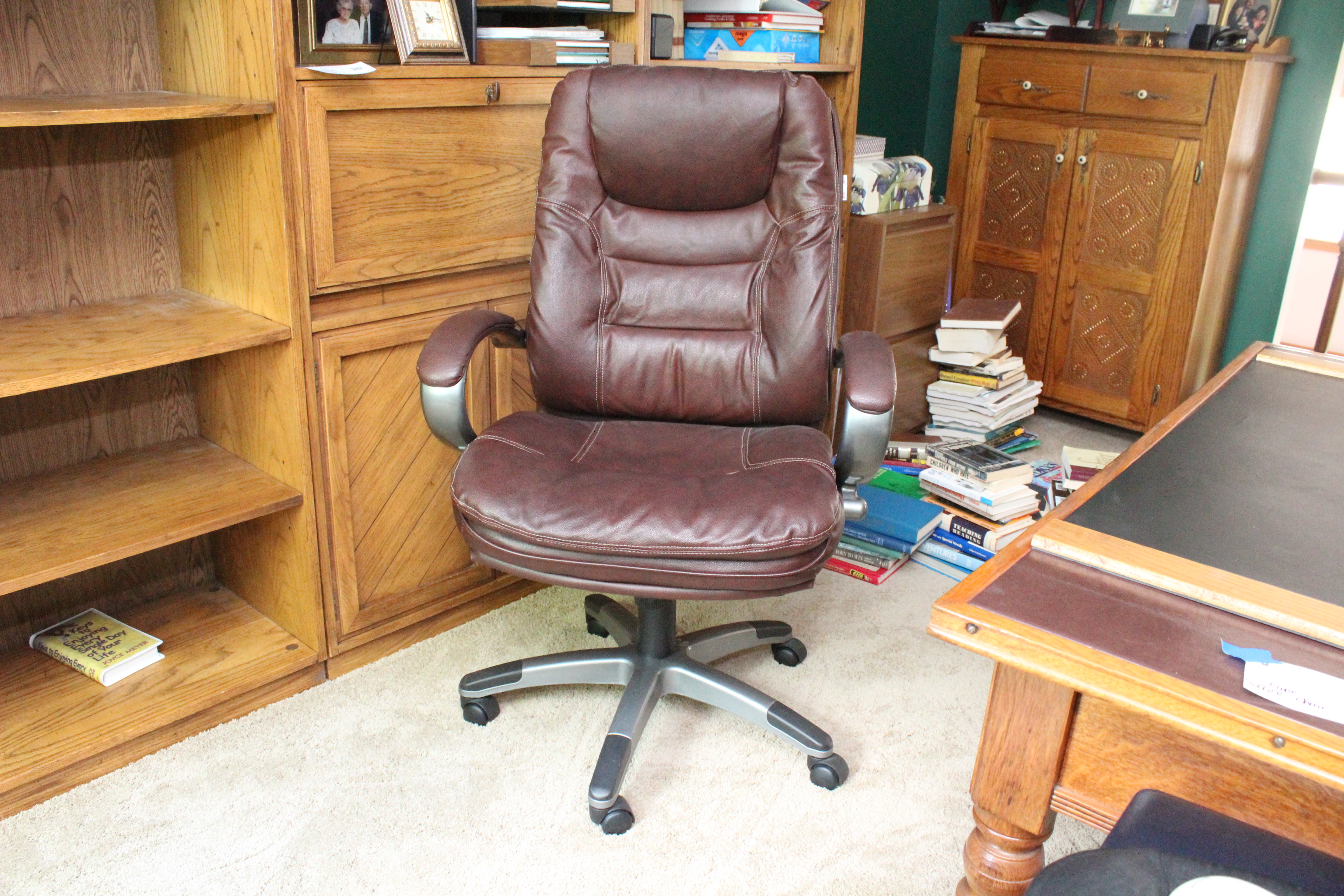 Dark Brown Leather Office Chair by Lane