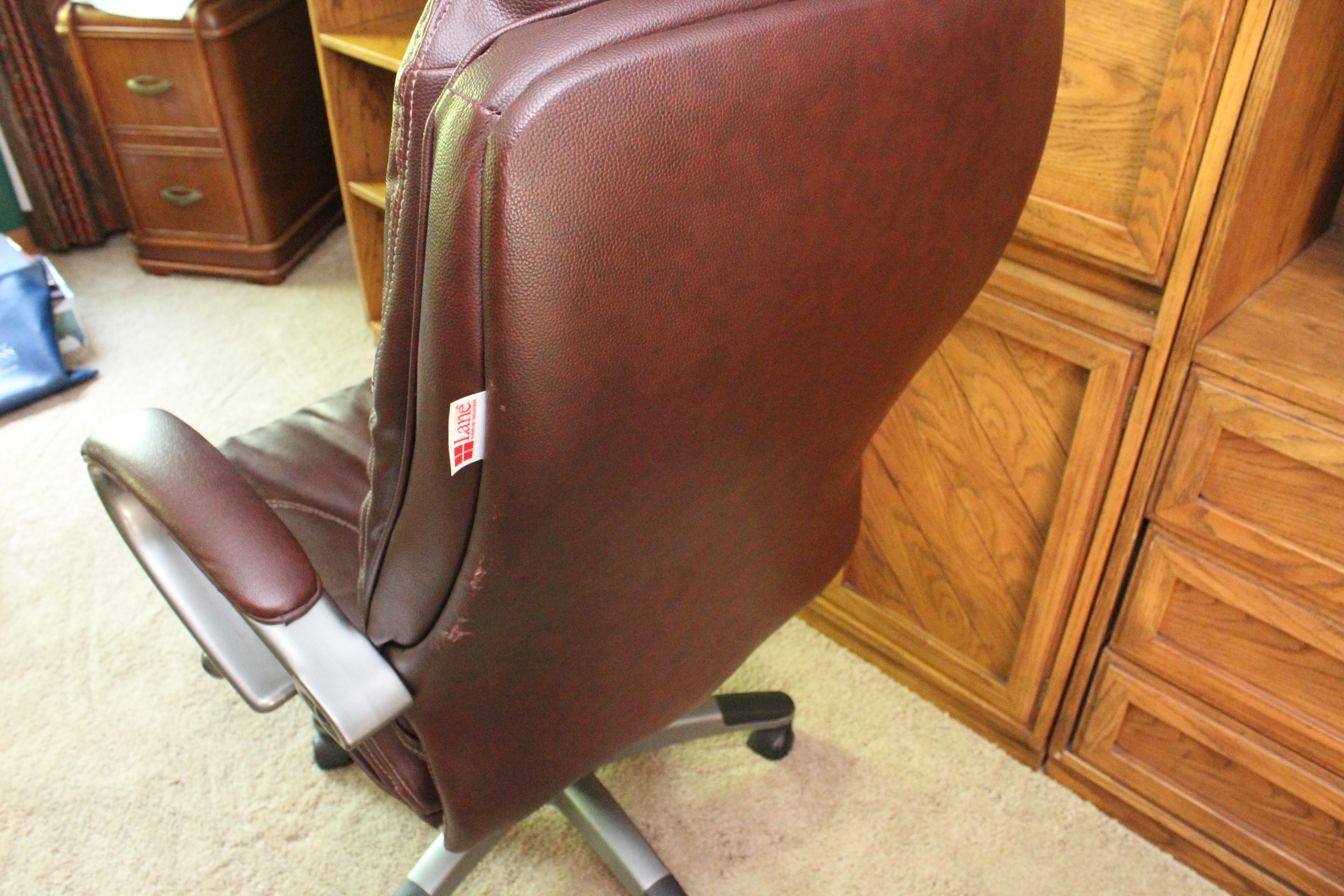 Dark Brown Leather Office Chair by Lane