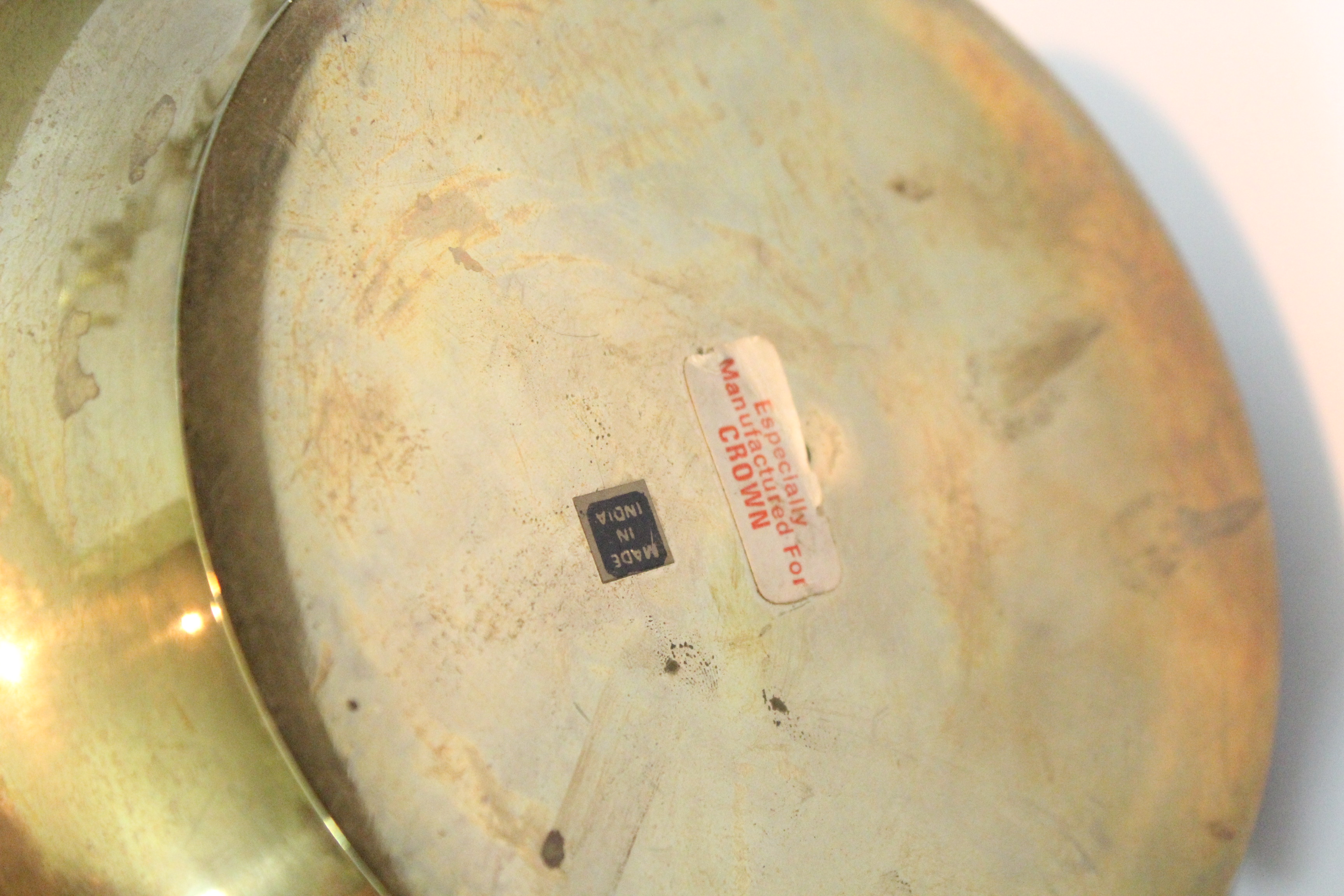 Marble Lamp, Wicker Gold Basket, and Crown Kettle