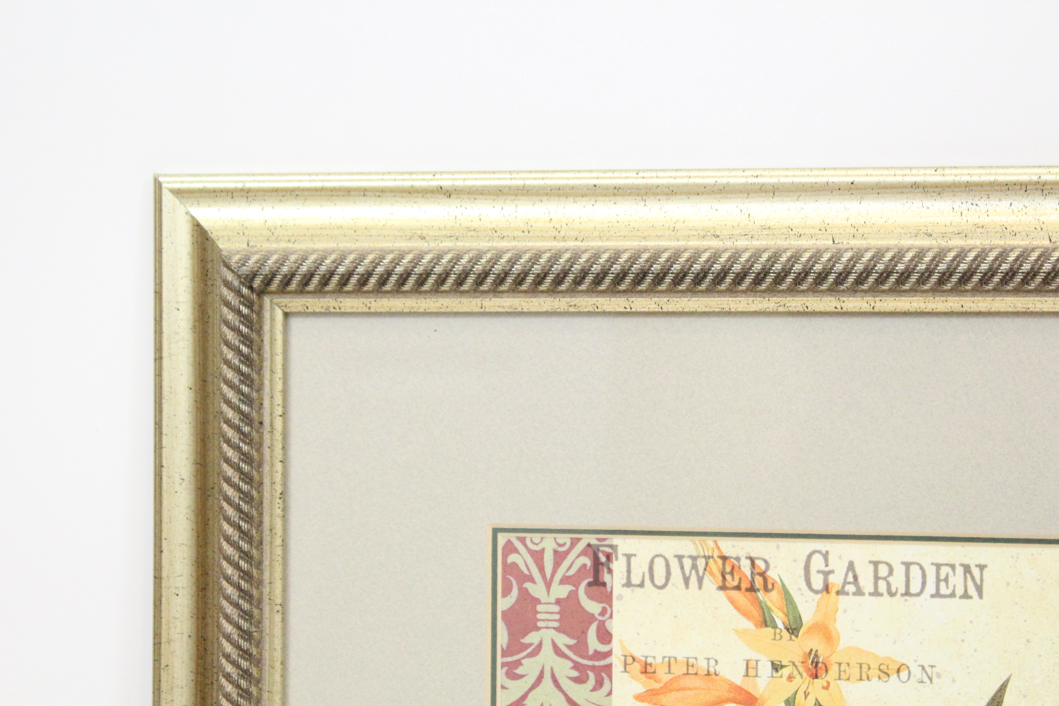 Antique Hand Painted Floral Floor Lamp and Floral Wall Decor