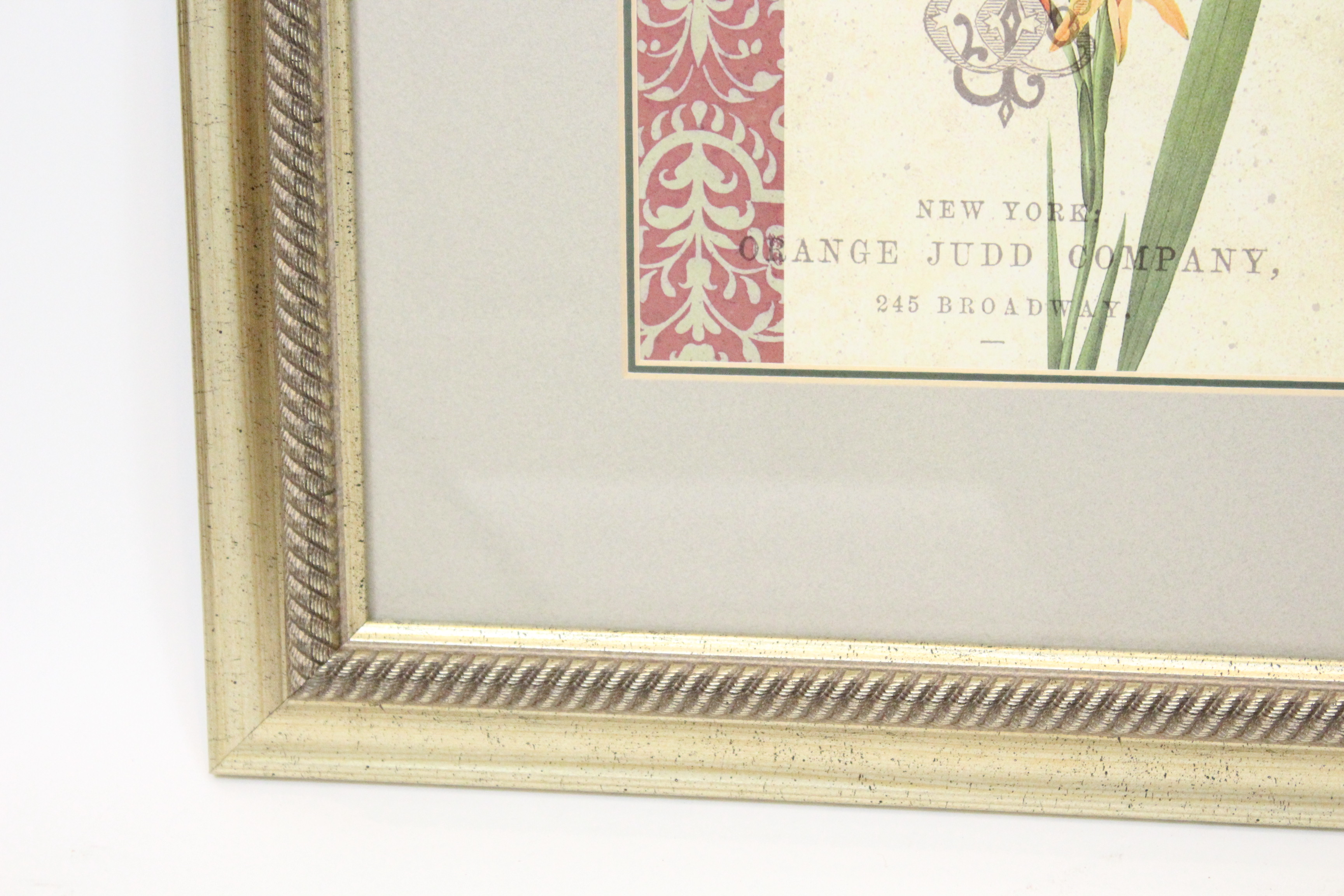 Antique Hand Painted Floral Floor Lamp and Floral Wall Decor