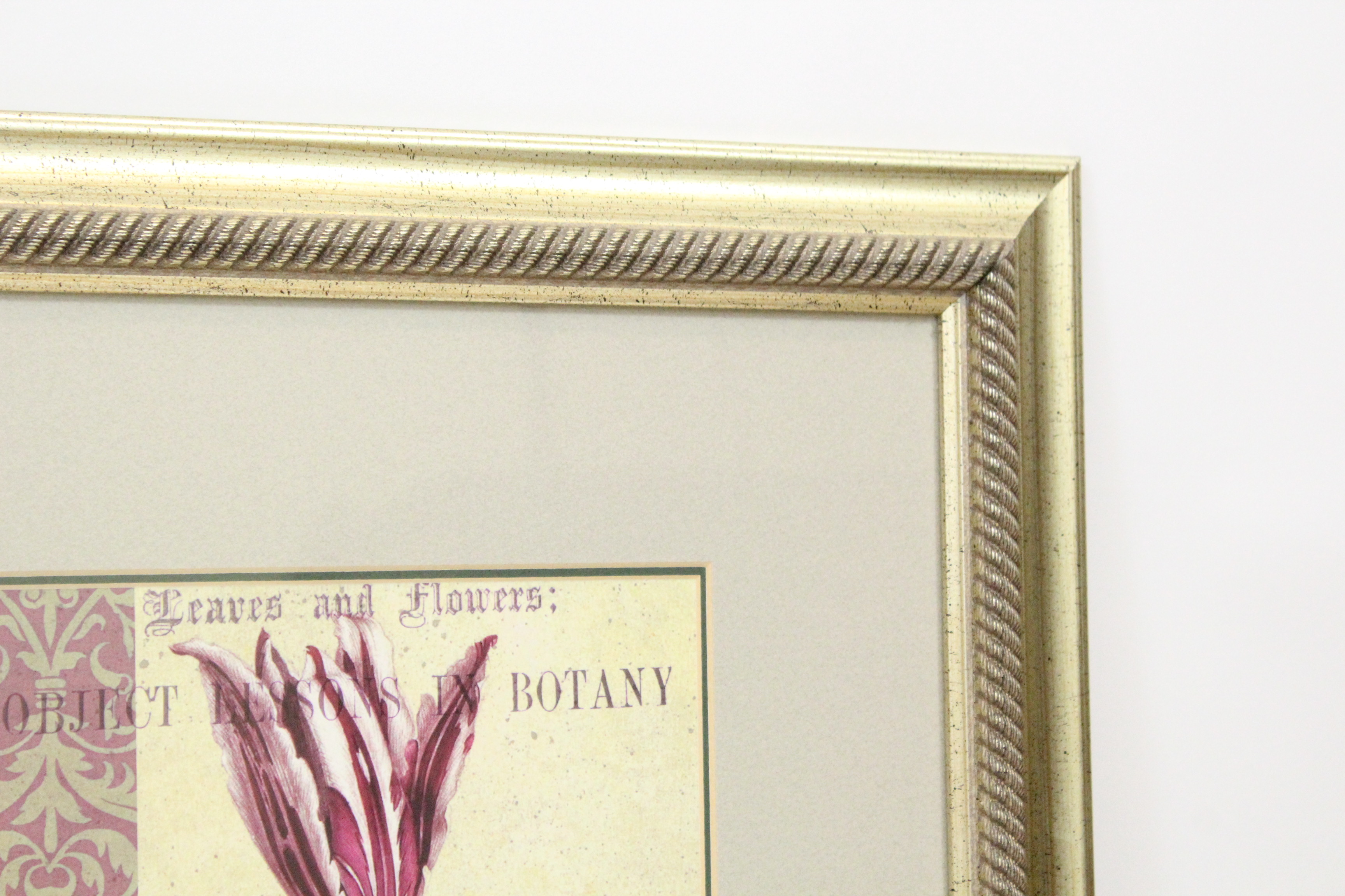 Antique Hand Painted Floral Floor Lamp and Floral Wall Decor