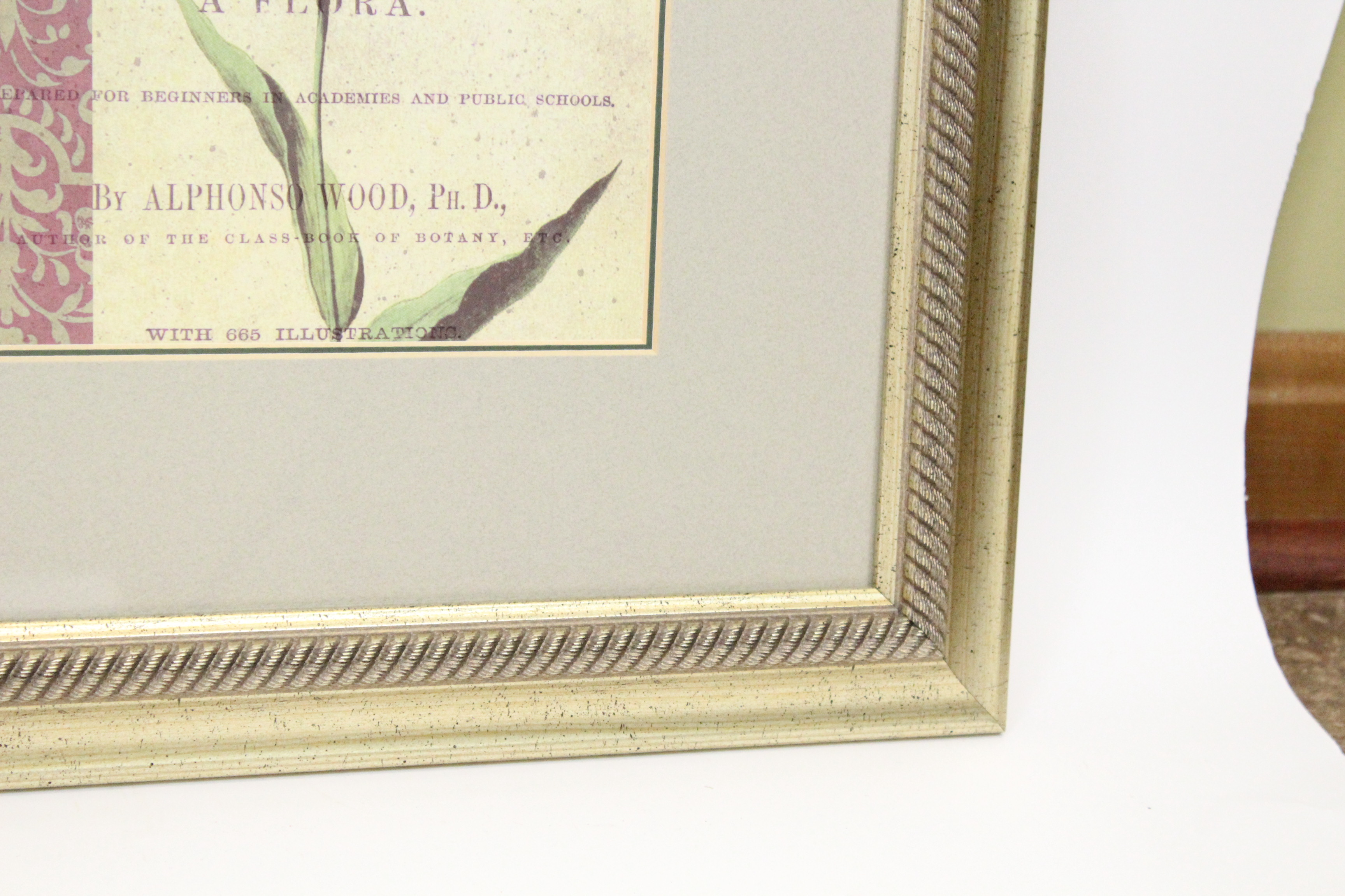 Antique Hand Painted Floral Floor Lamp and Floral Wall Decor