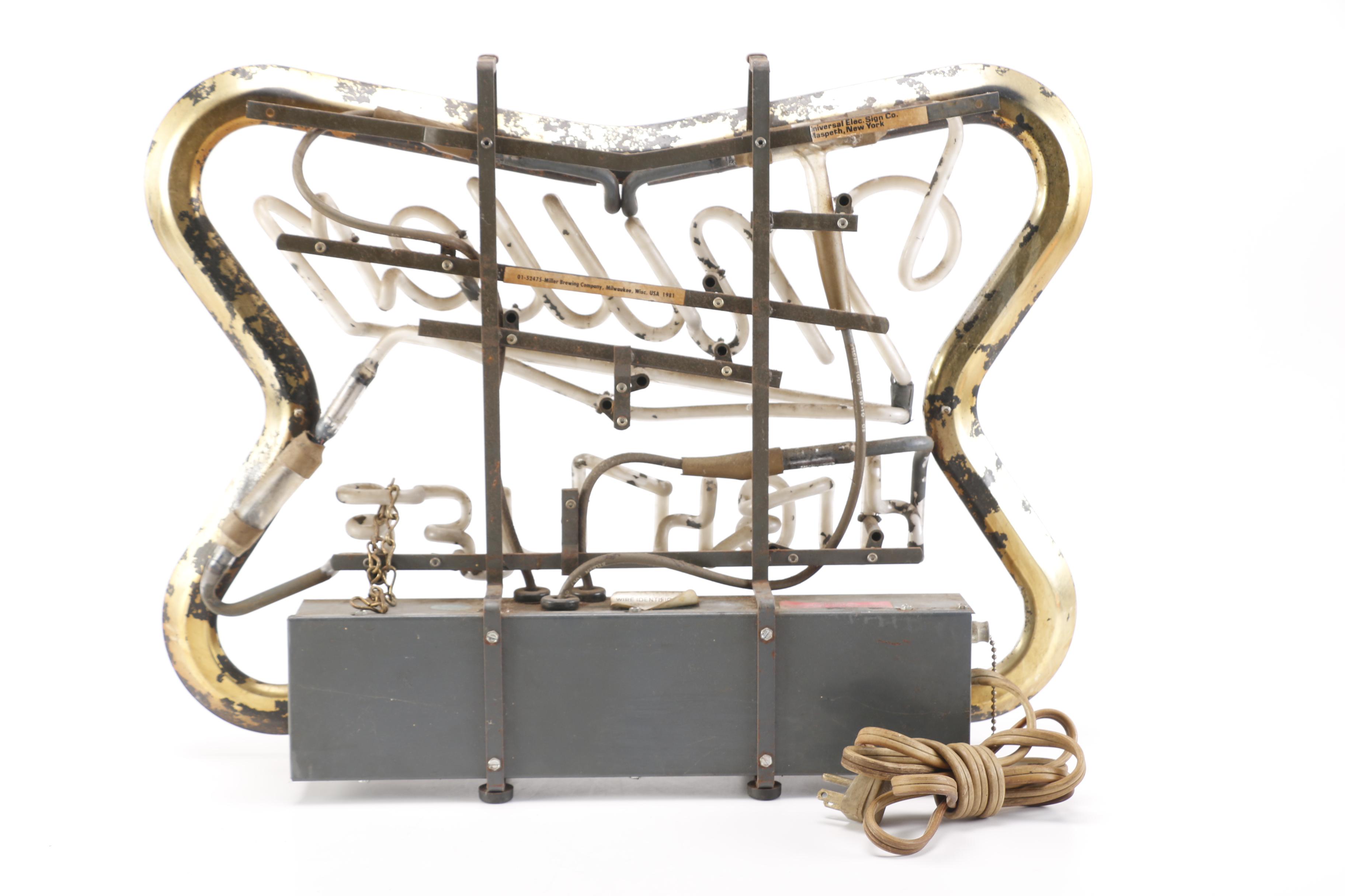 Vintage Miller High Life Neon Beer Sign