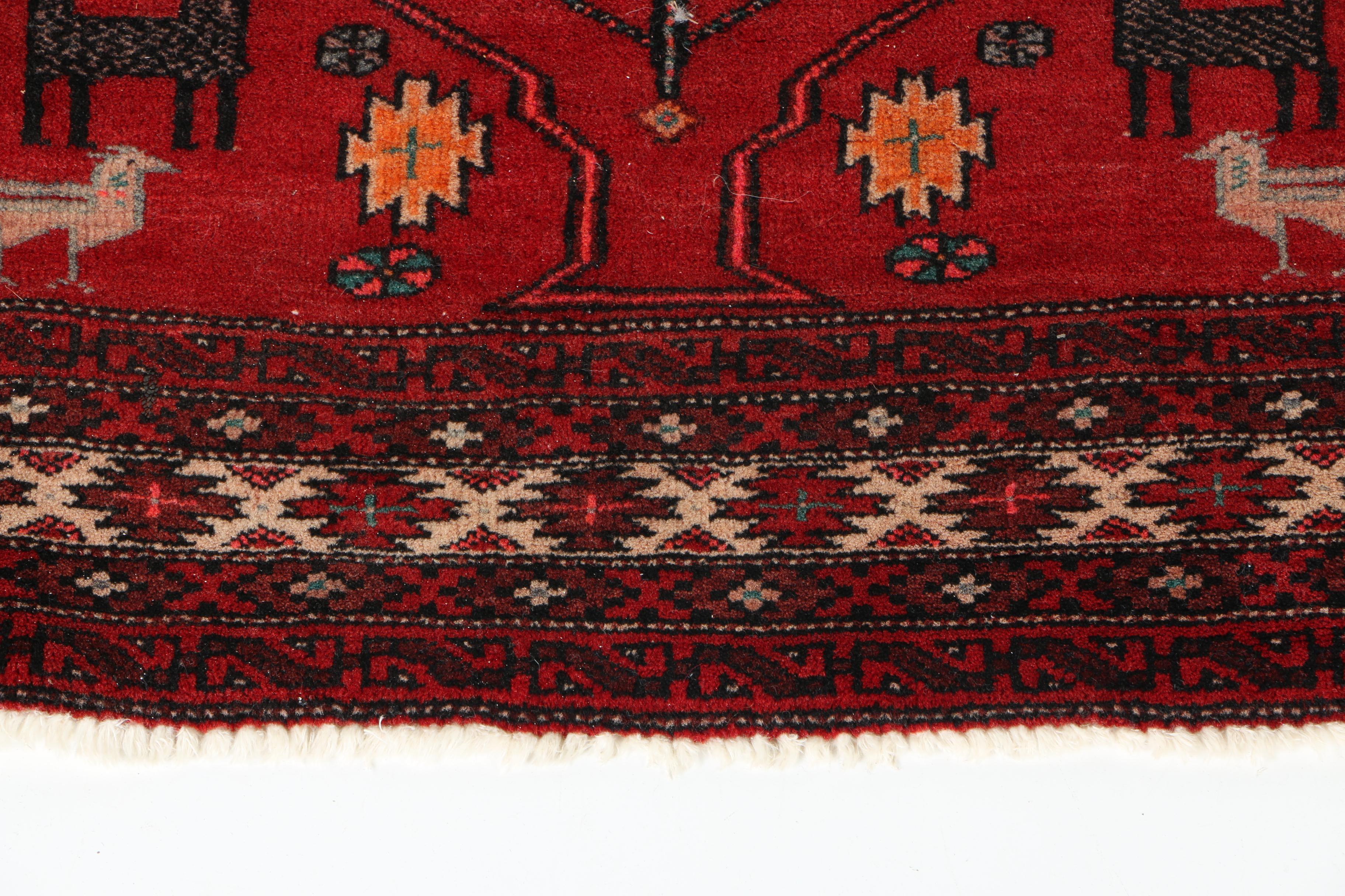 Hand-Knotted Persian Tribal Pictorial Rug