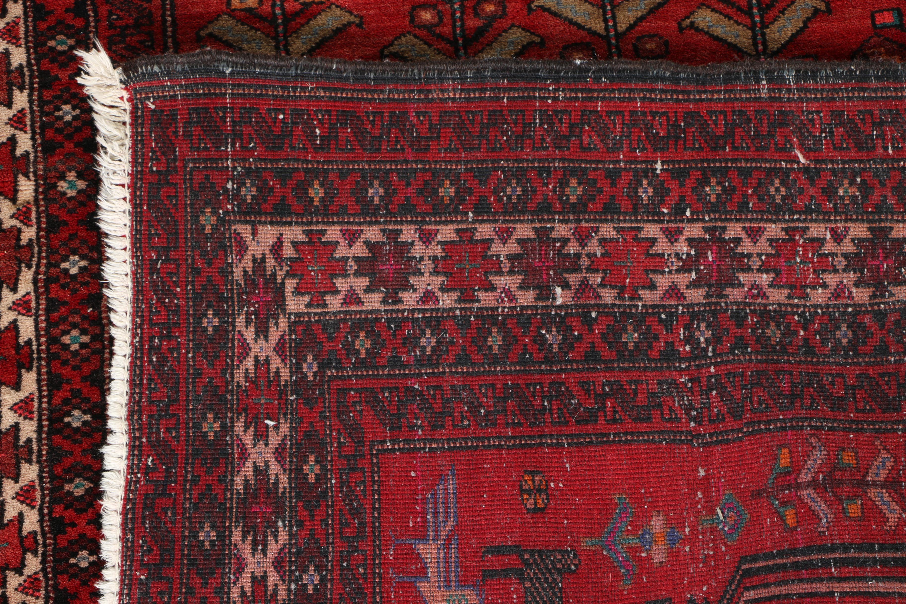 Hand-Knotted Persian Tribal Pictorial Rug