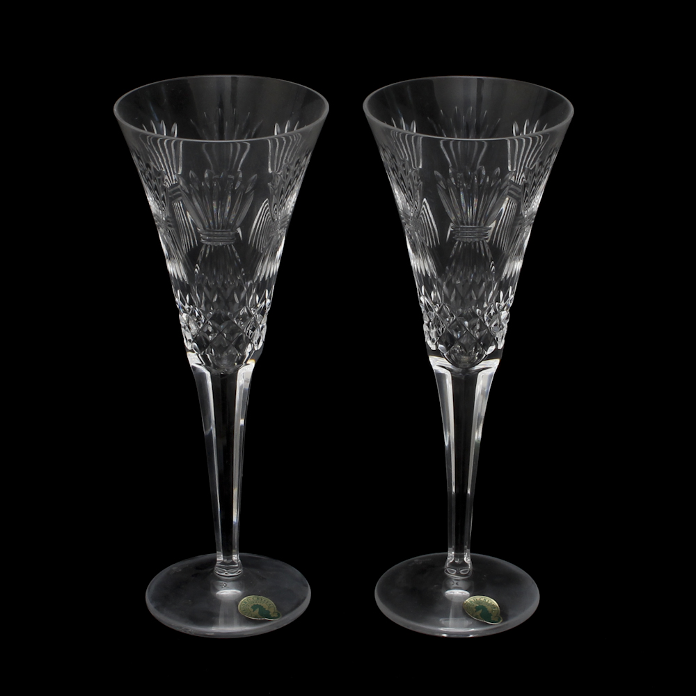 Waterford Crystal "Millennium Prosperity Wheat" Champagne Flutes