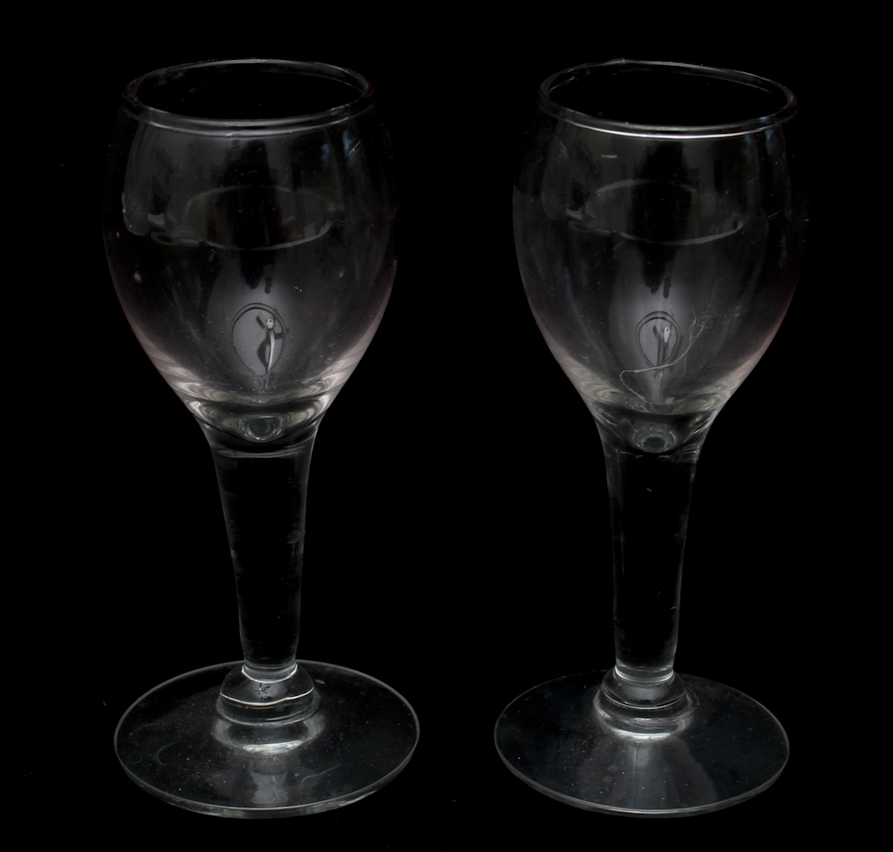 Opalescent Colored Sherry Glasses