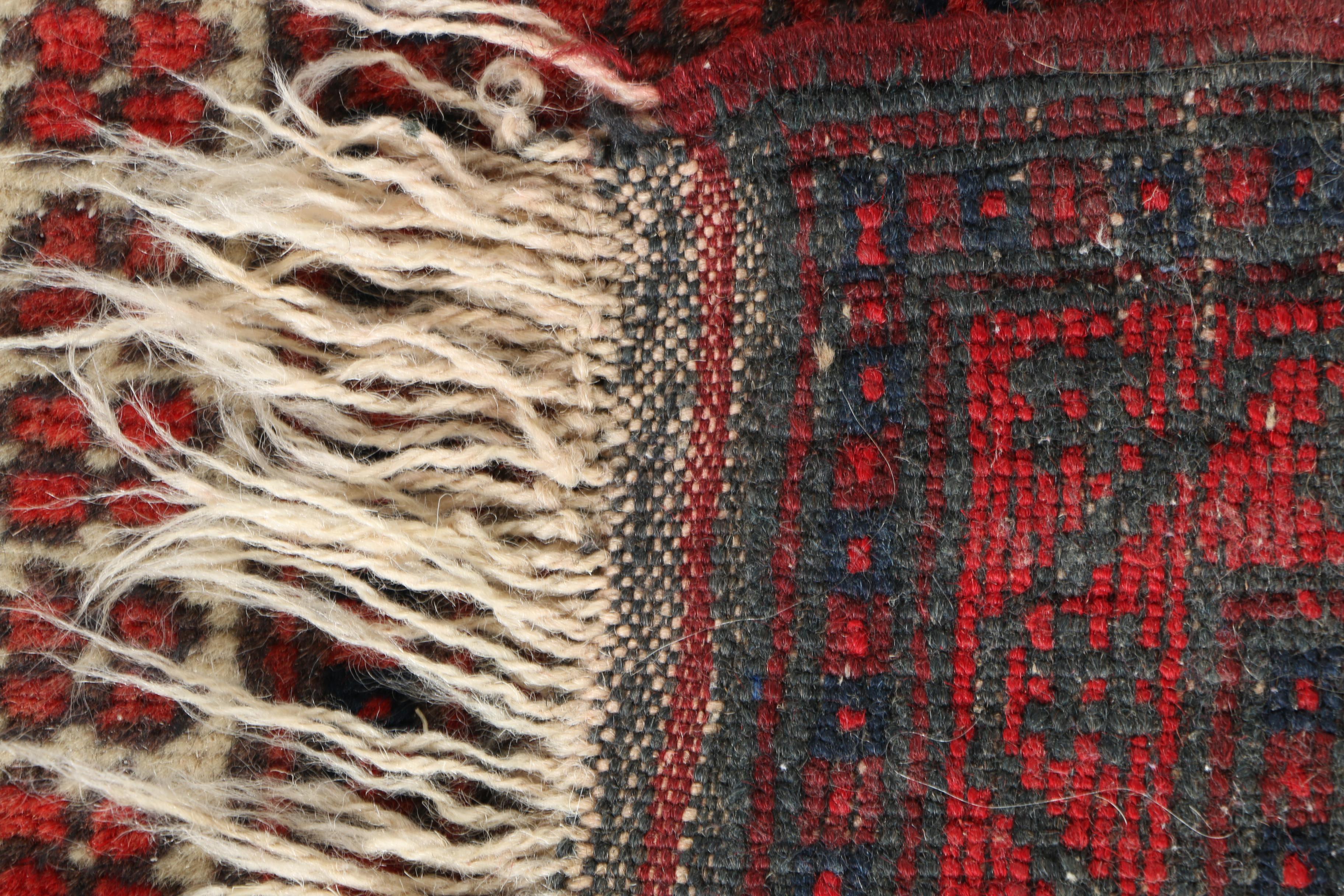 Hand-Knotted Baluch Area Rug