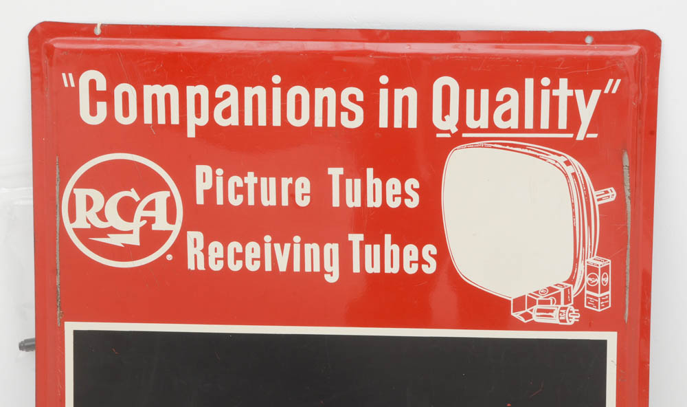 Vintage RCA Advertising Sign with Chalkboard