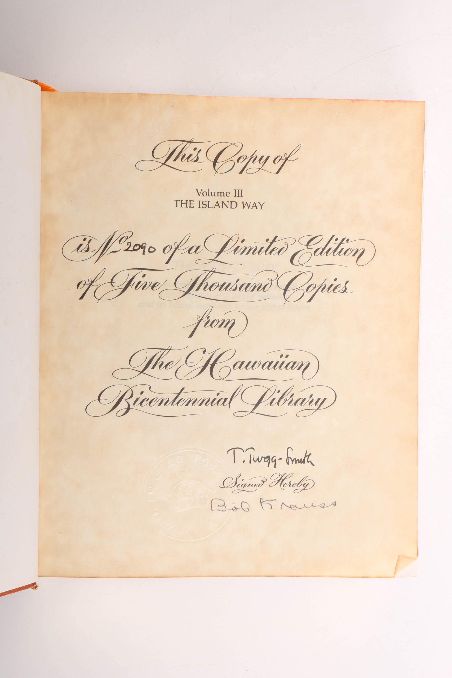 Signed and Numbered Limited Edition Books From the Hawaiian Bicentennial Library