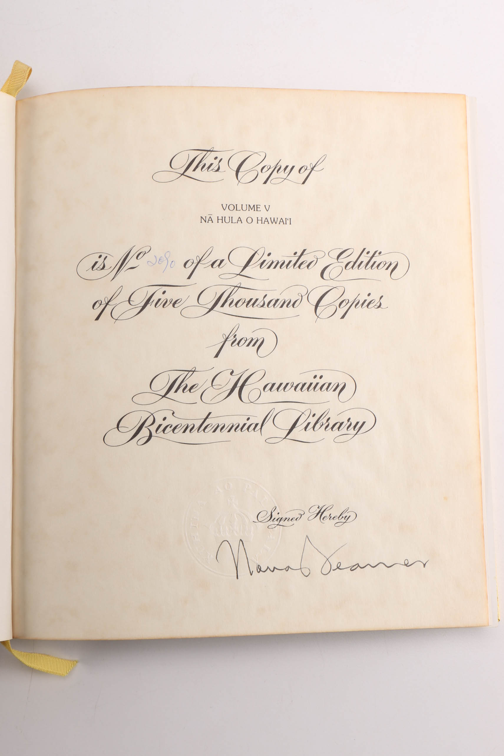 Signed and Numbered Limited Edition Books From the Hawaiian Bicentennial Library