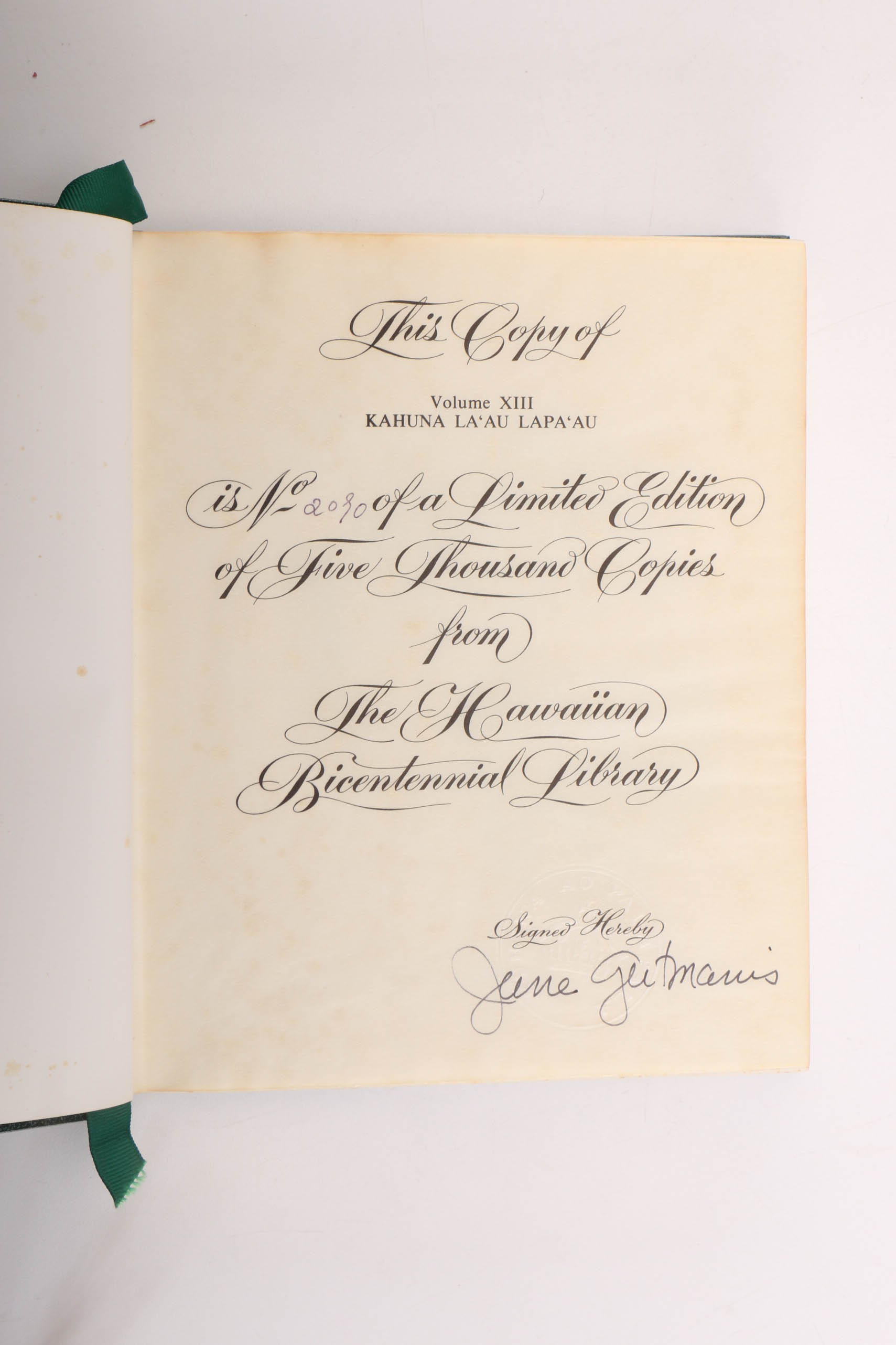 Signed and Numbered Limited Edition Books From the Hawaiian Bicentennial Library