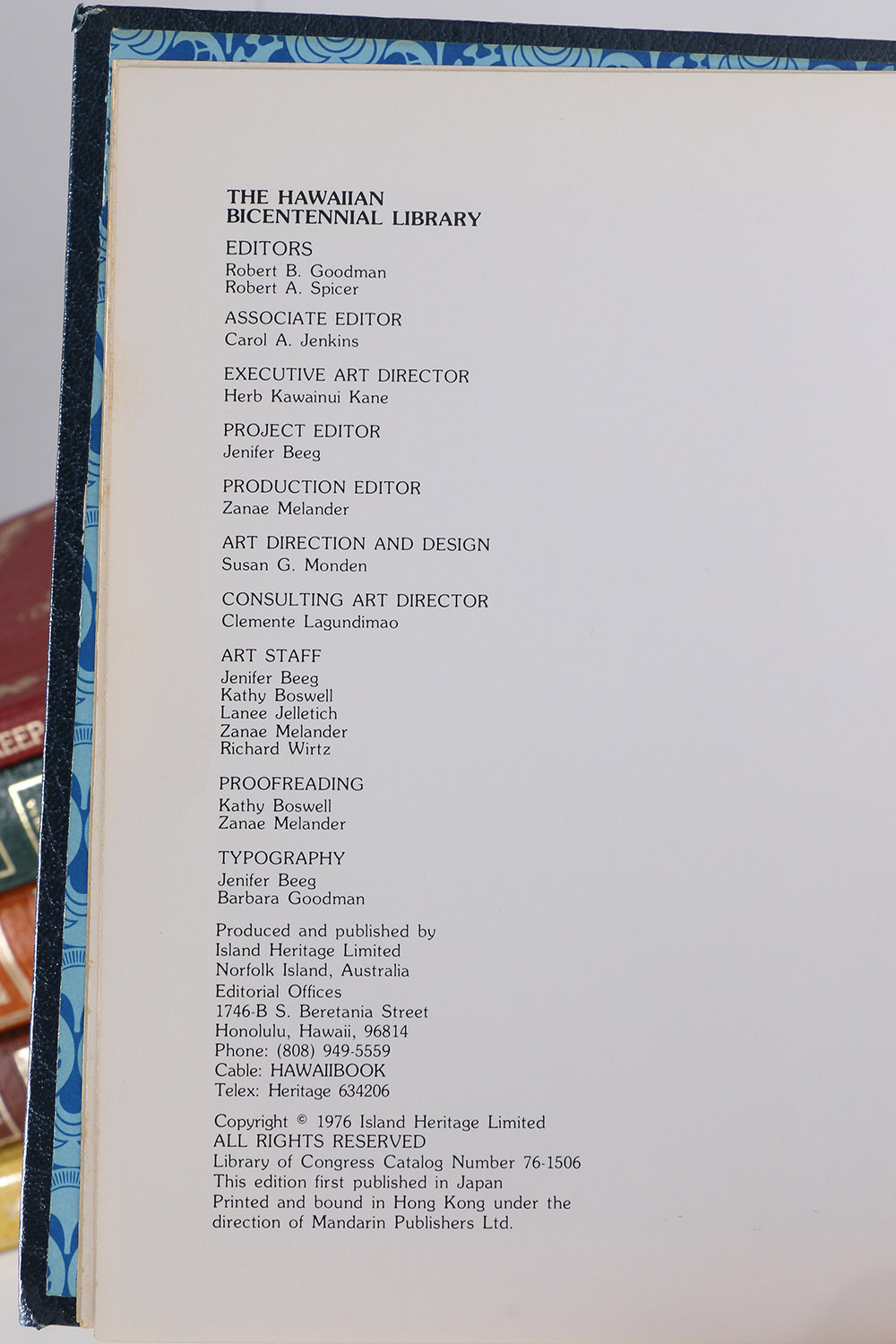 Signed and Numbered Limited Edition Books From the Hawaiian Bicentennial Library