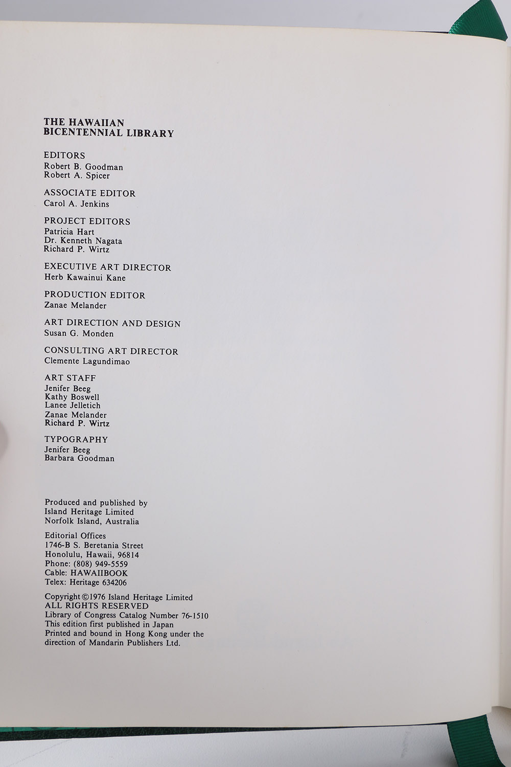 Signed and Numbered Limited Edition Books From the Hawaiian Bicentennial Library