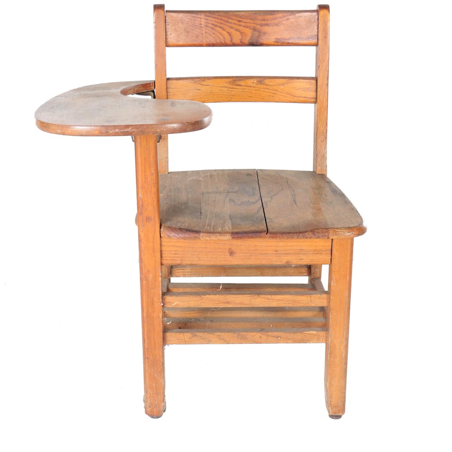 Vintage Writing Arm School Chair