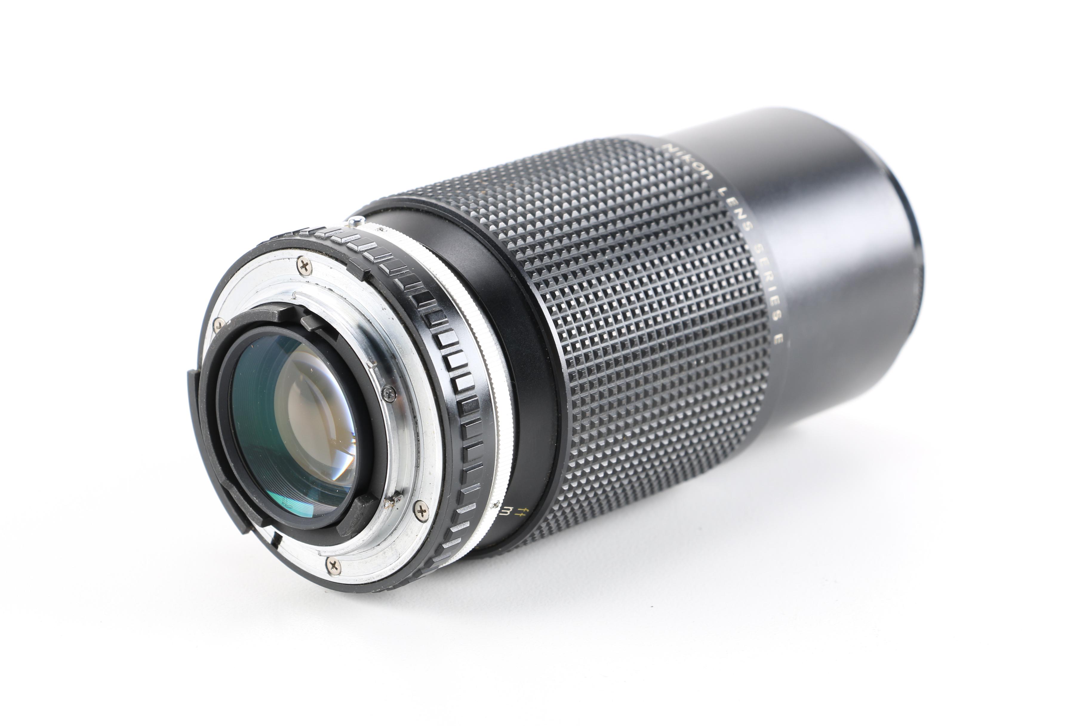 1980s Nikon EM 35mm Camera With Lens and Flash