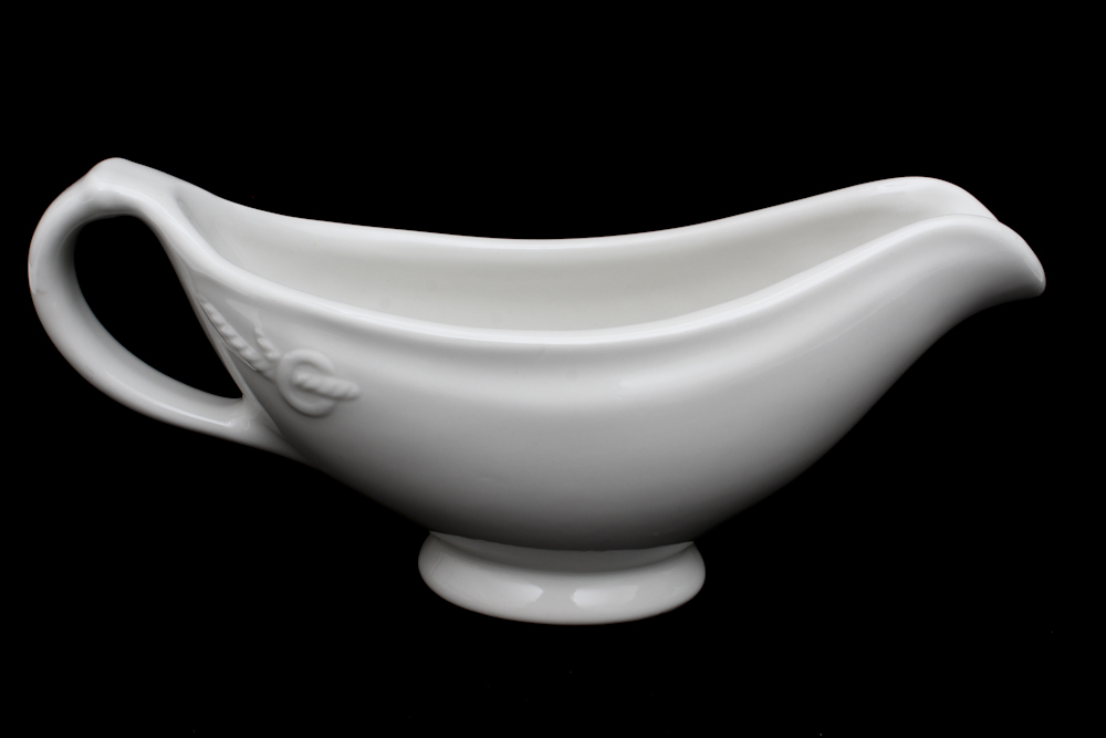 White Ceramic Serving Pieces Featuring Hall