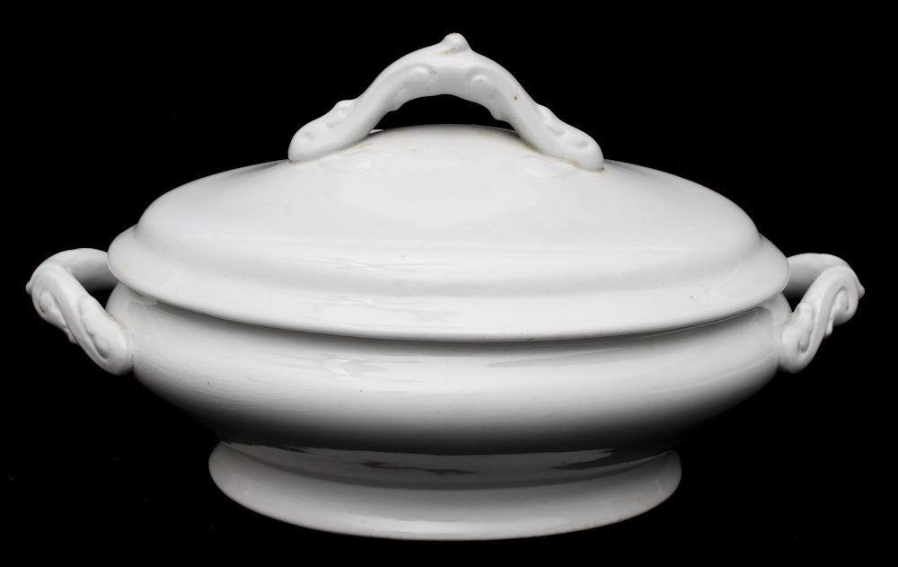 White Ceramic Serving Pieces Featuring Hall