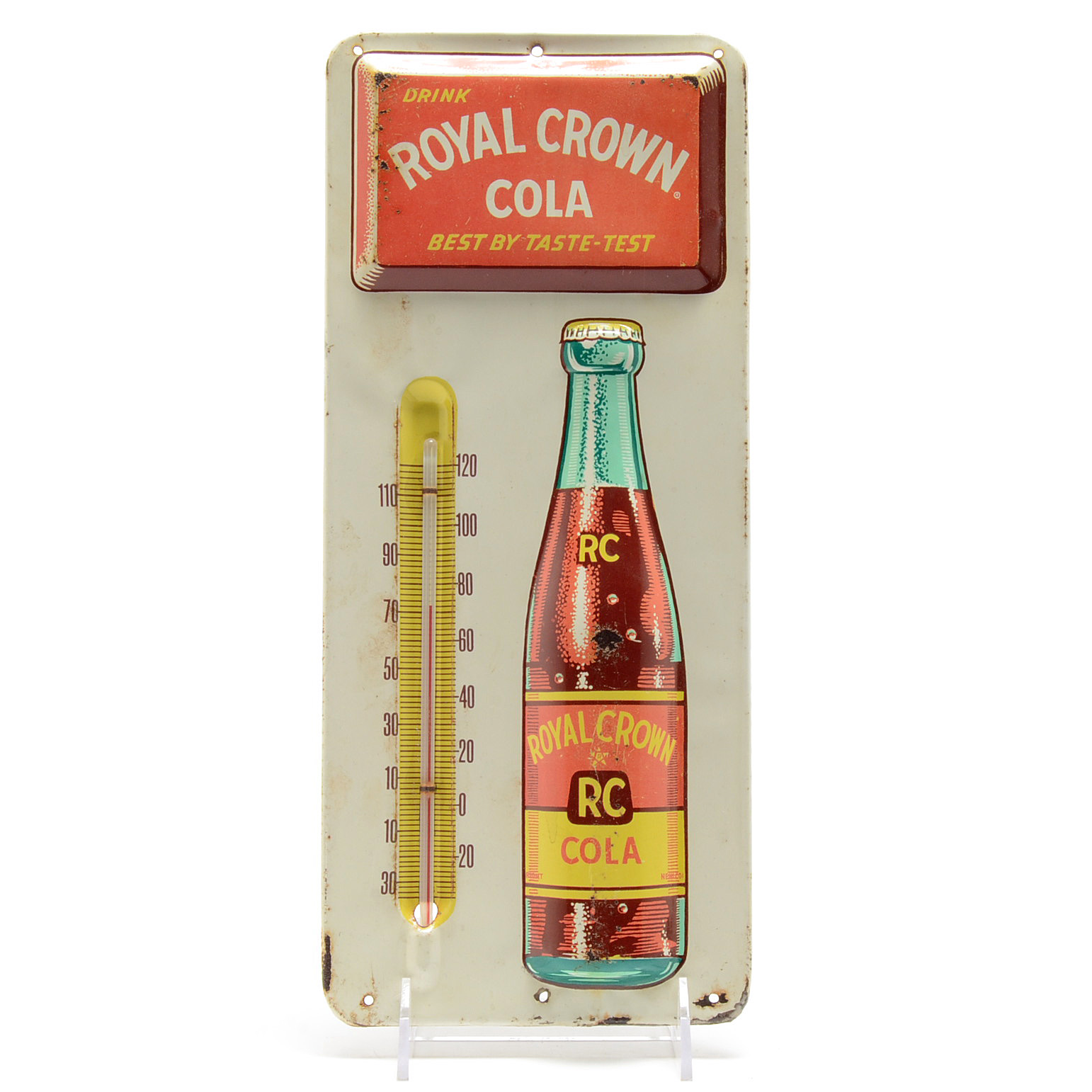 Vintage Royal Crown Cola Thermometer Signs