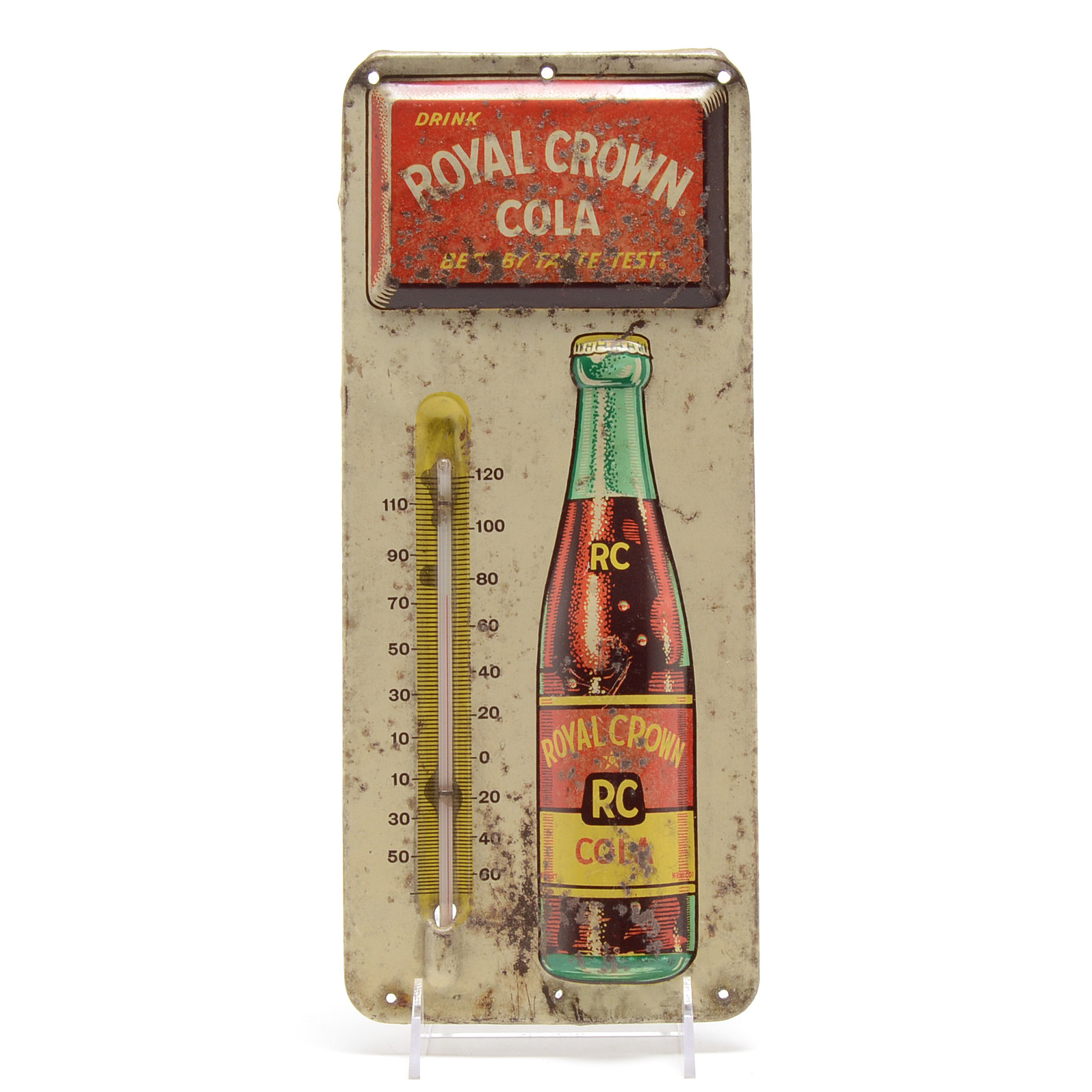 Vintage Royal Crown Cola Thermometer Signs