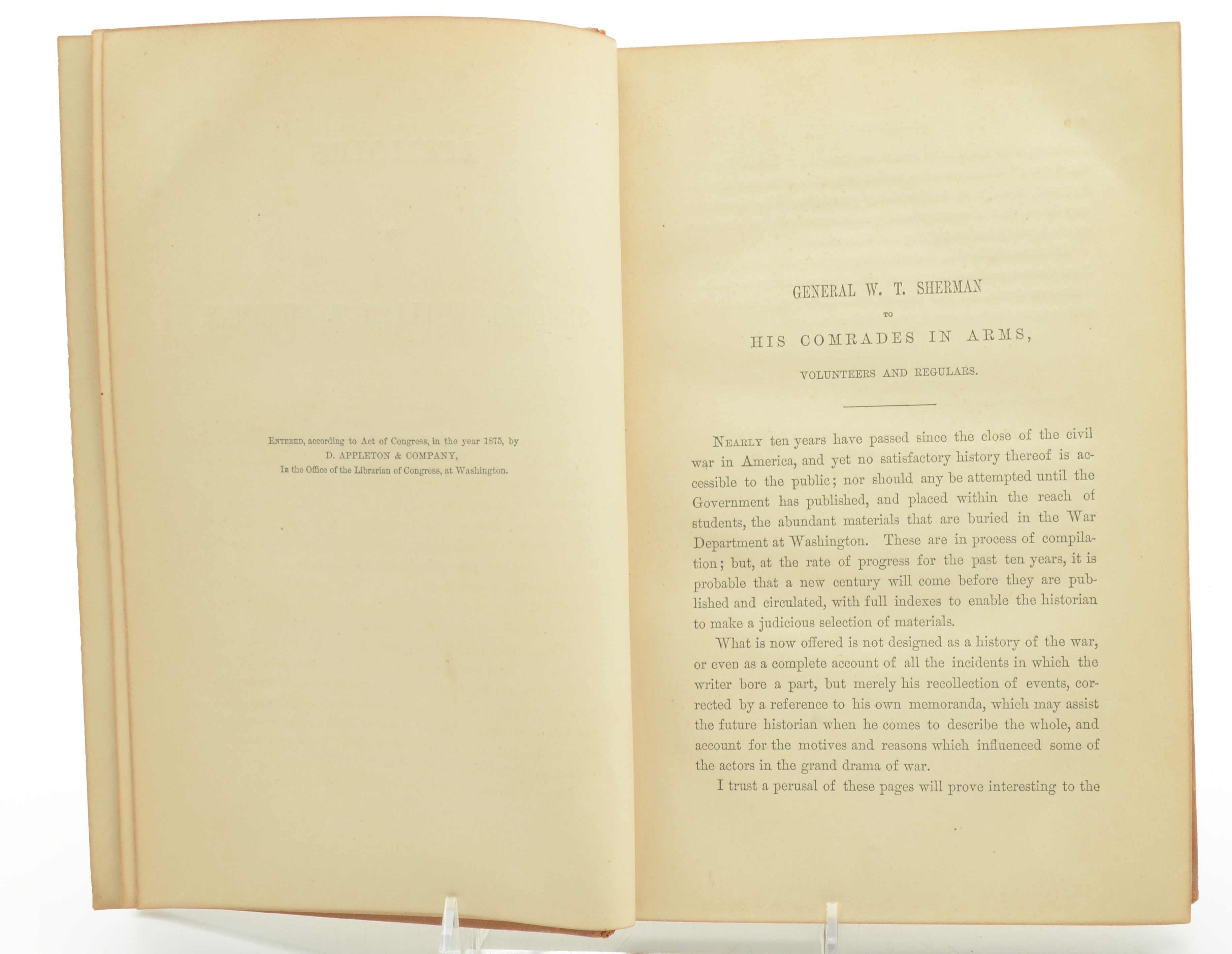 1875 "Memoirs of General Sherman" Two Volume Set