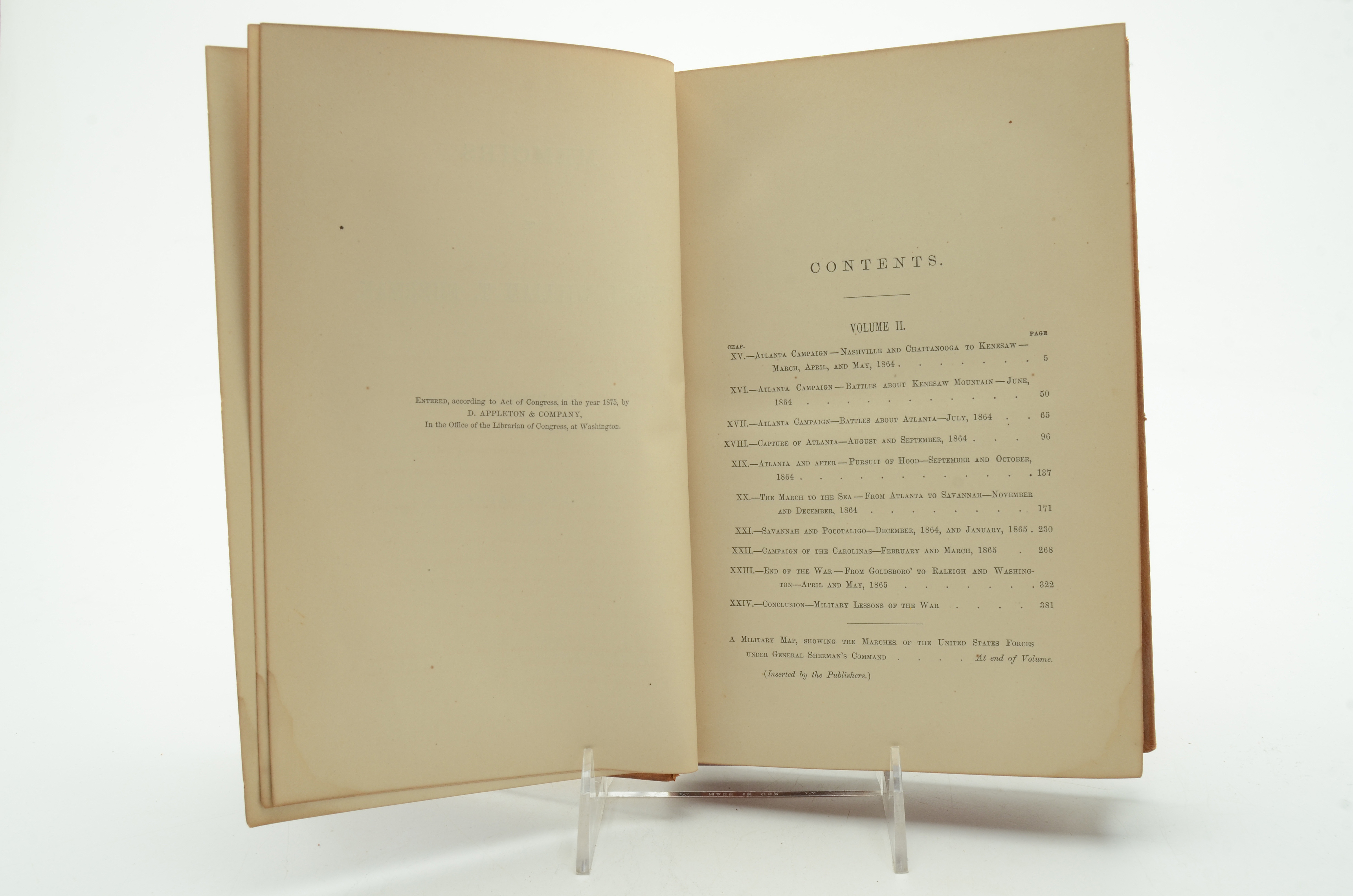 1875 "Memoirs of General Sherman" Two Volume Set