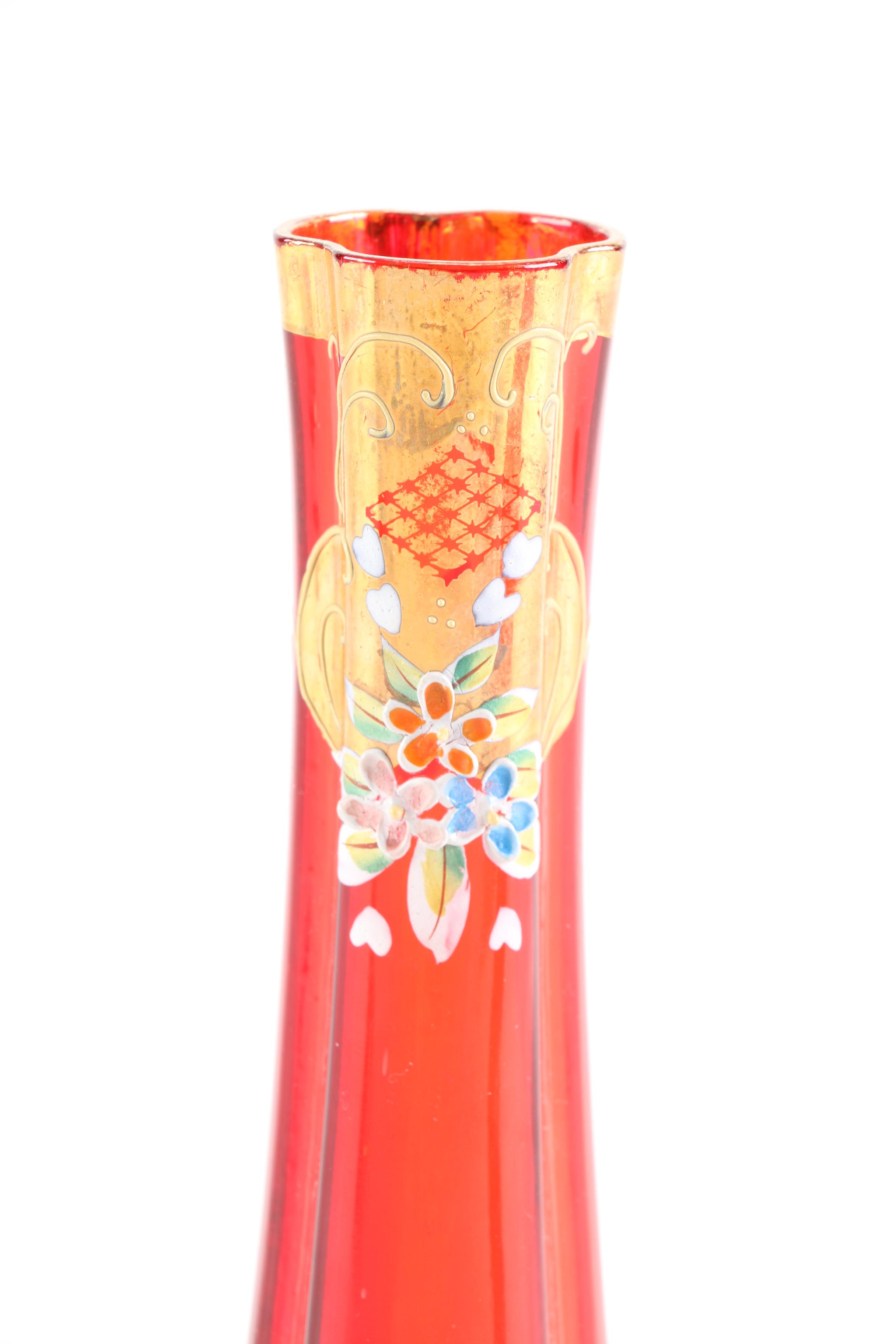 Red Glass Vases