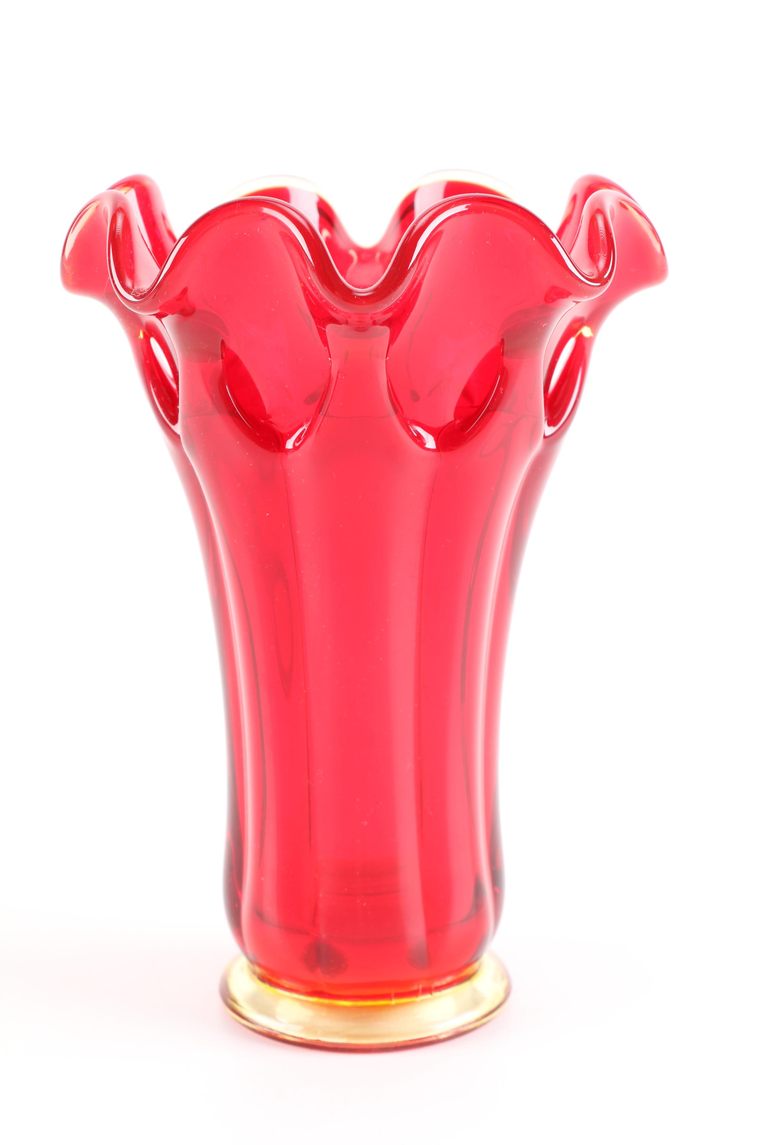 Red Glass Vases