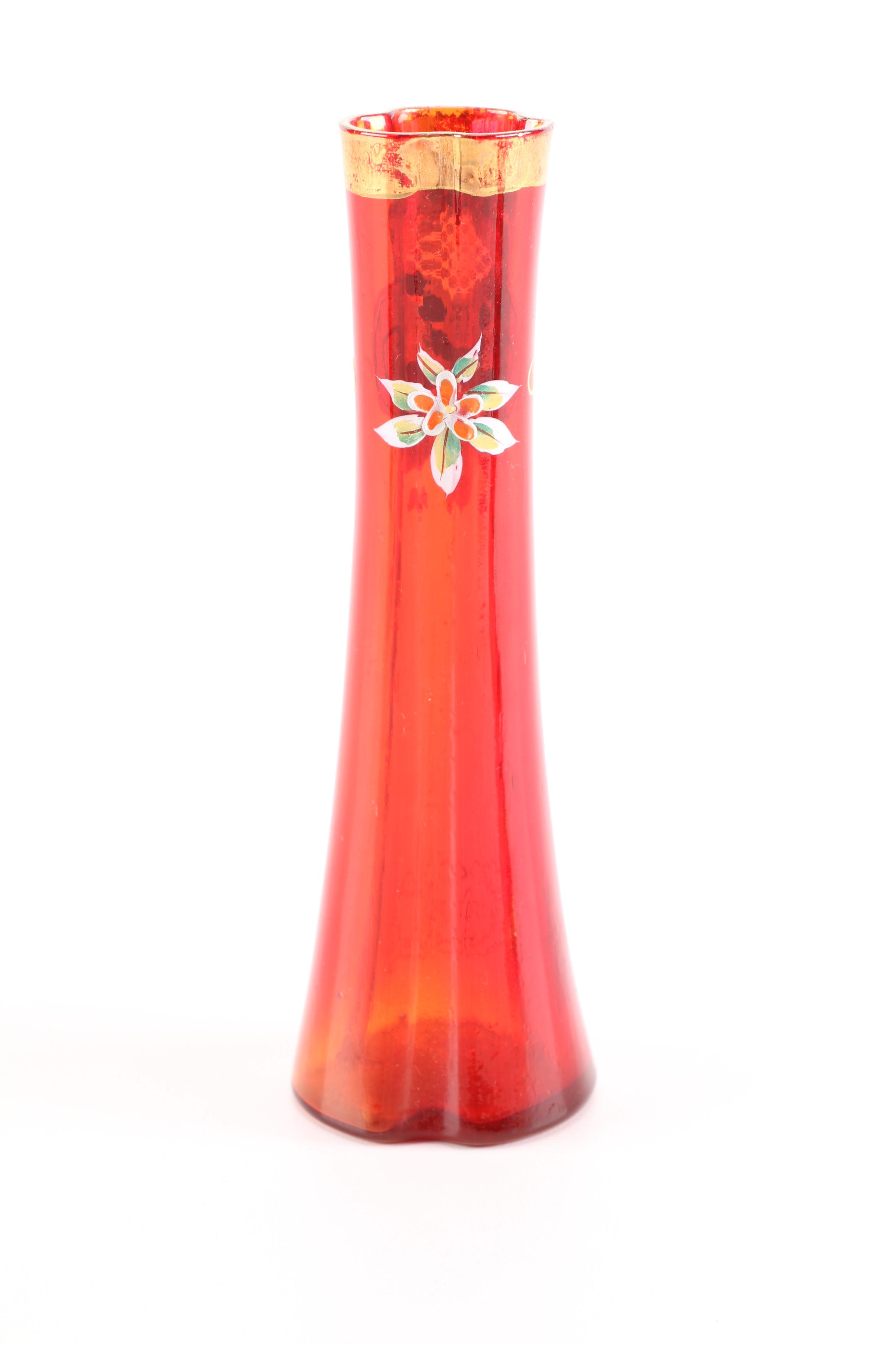 Red Glass Vases