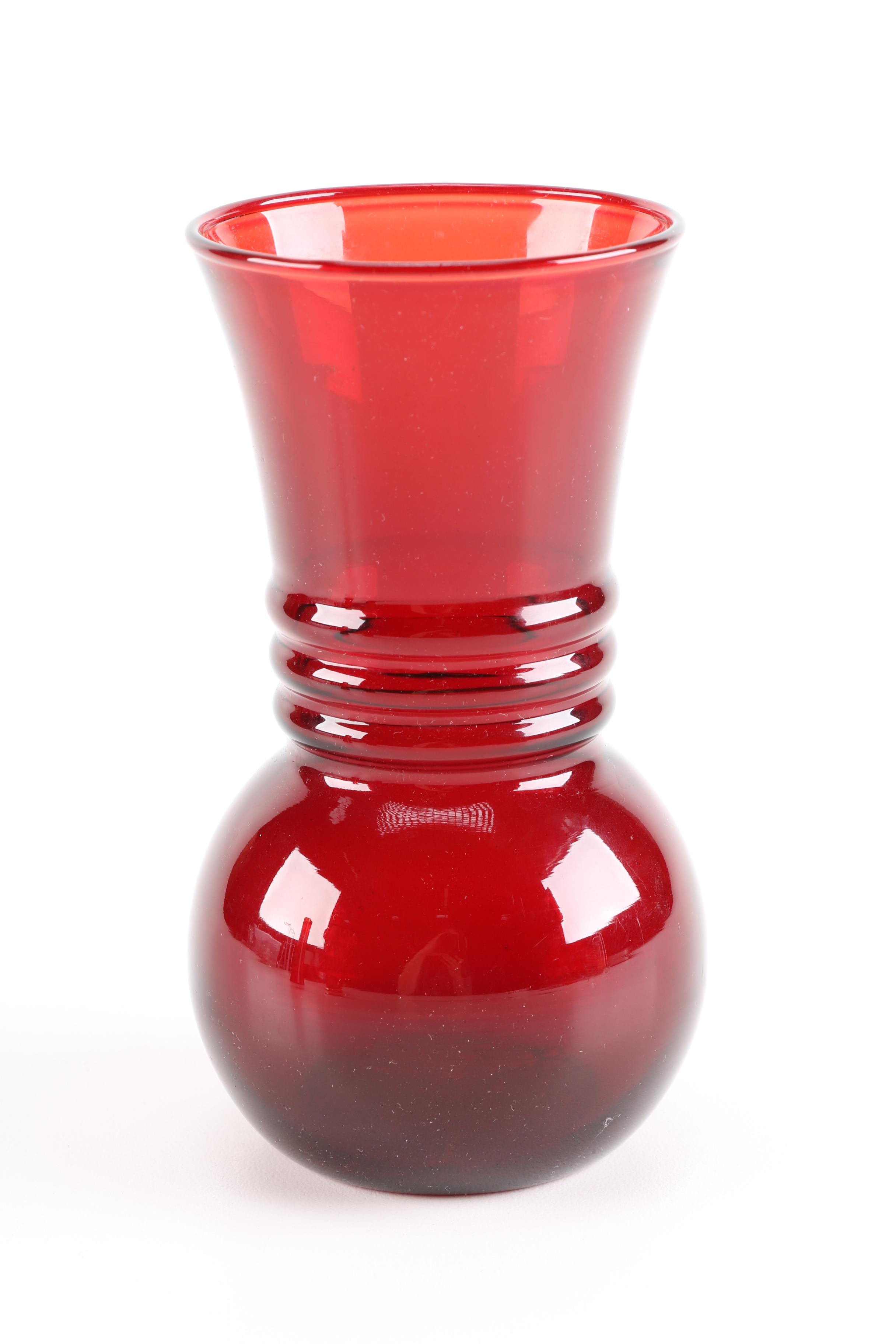 Red Glass Vases