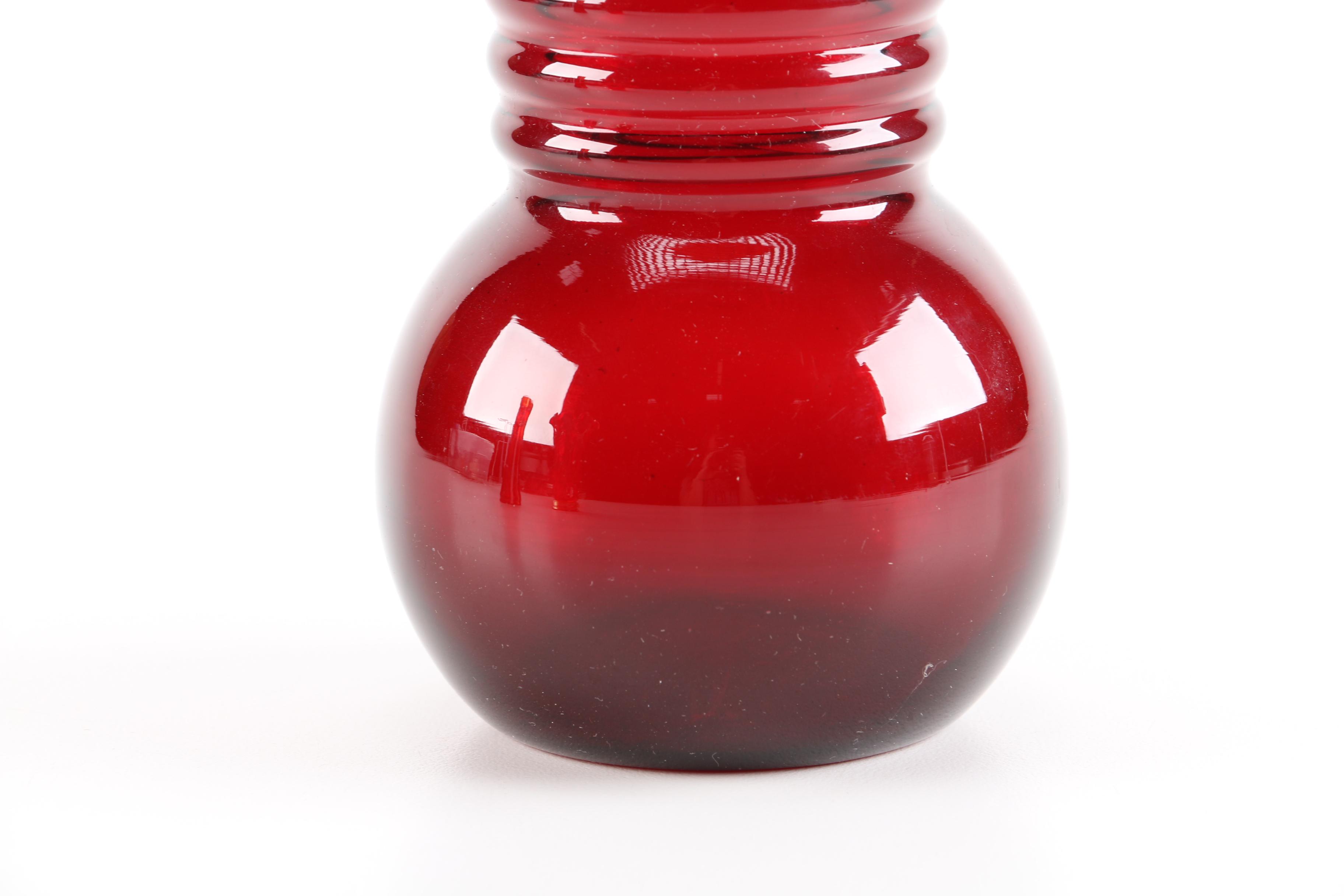 Red Glass Vases