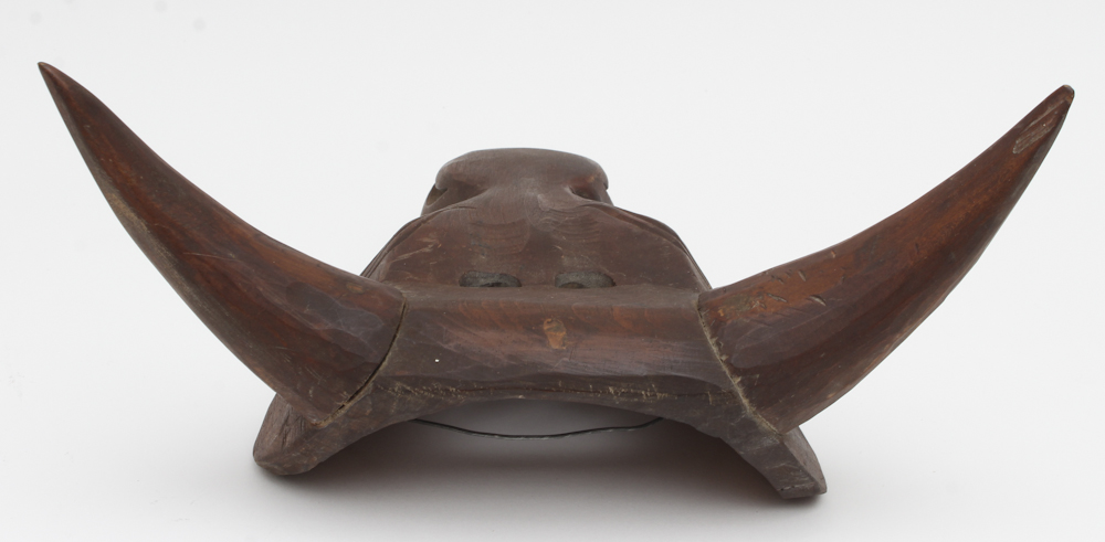 Peruvian Carved Cedar Bull Mask