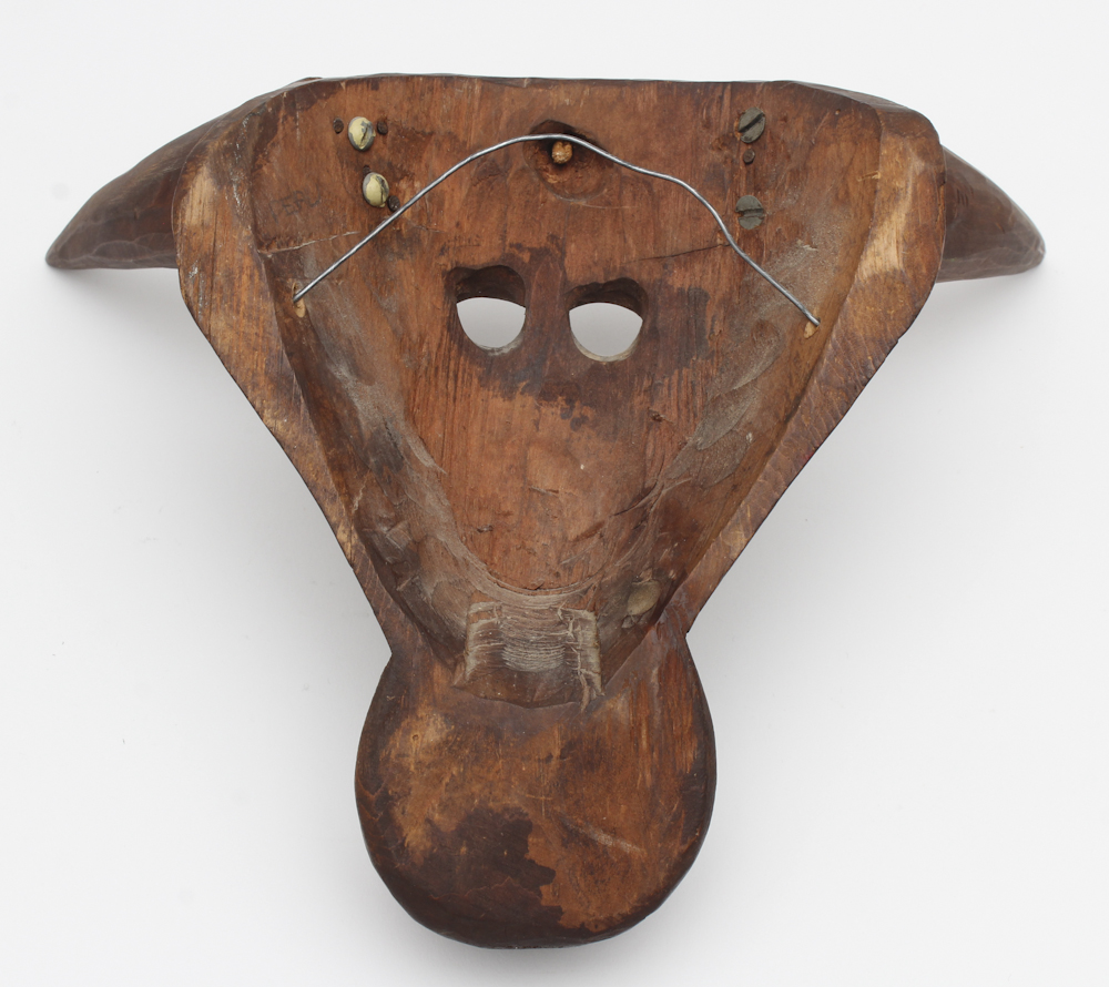 Peruvian Carved Cedar Bull Mask