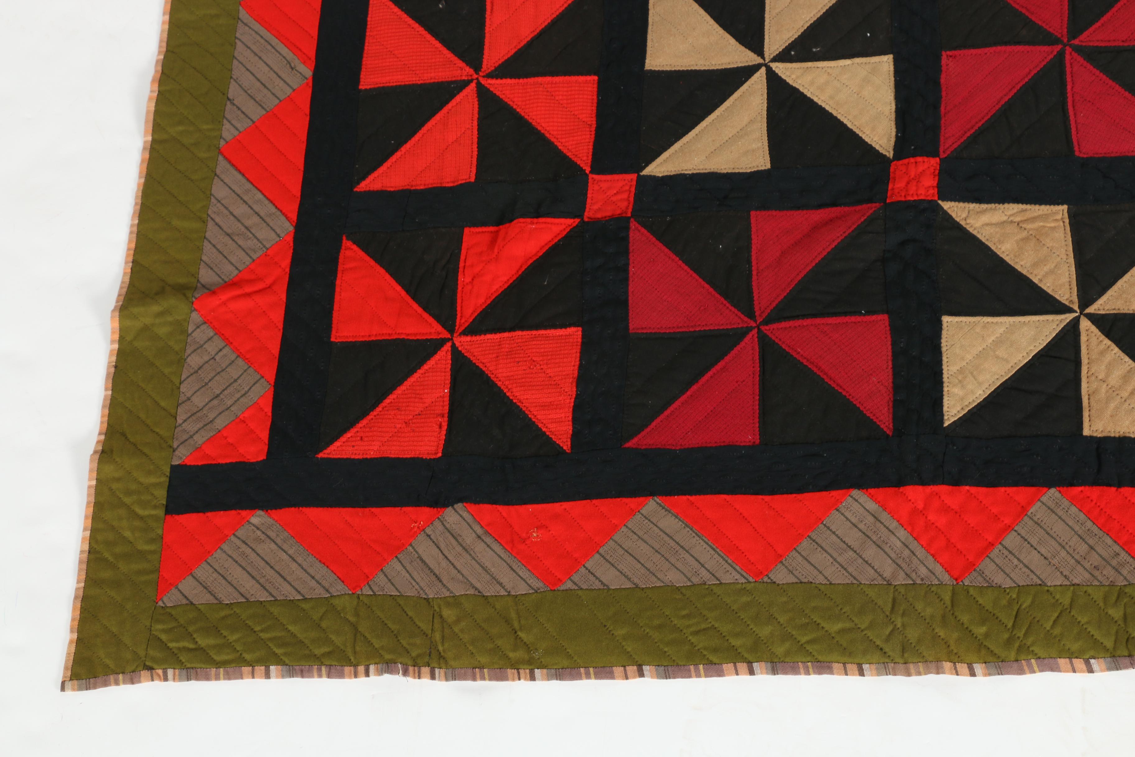 Handmade Pinwheel Pattern Quilt