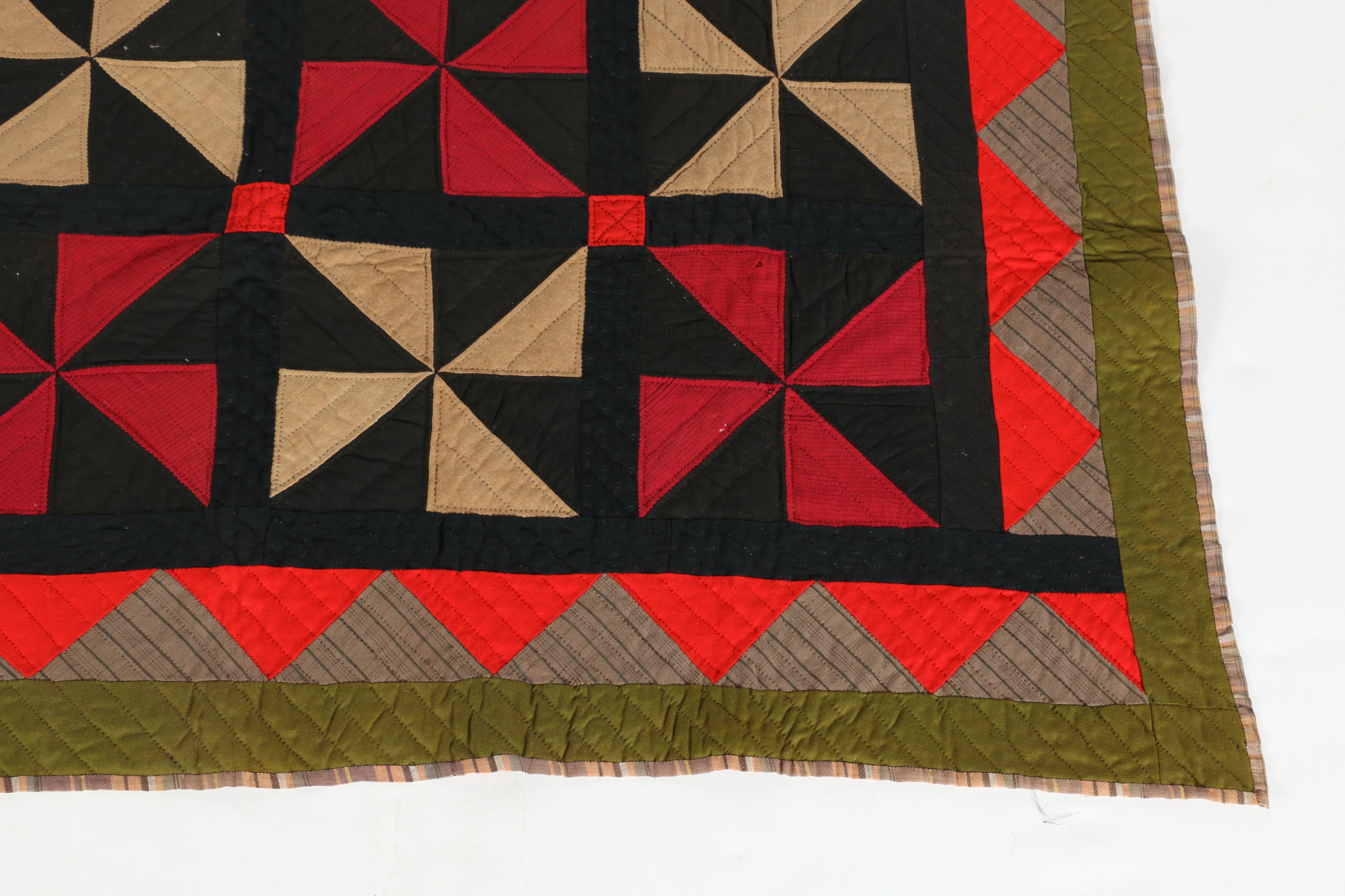 Handmade Pinwheel Pattern Quilt